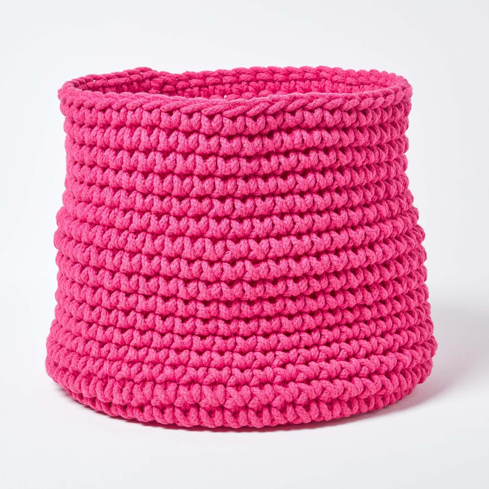 100% Cotton Round Knitted Storage Basket Books & Cloths Storage Handmade Basket - Picture 48 of 135