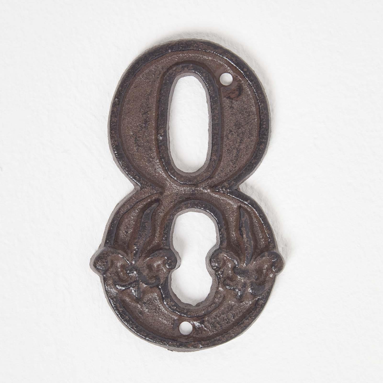 Brown Antique Cast Iron Door Number Sign Address 0-9 Traditional Design - Picture 34 of 41