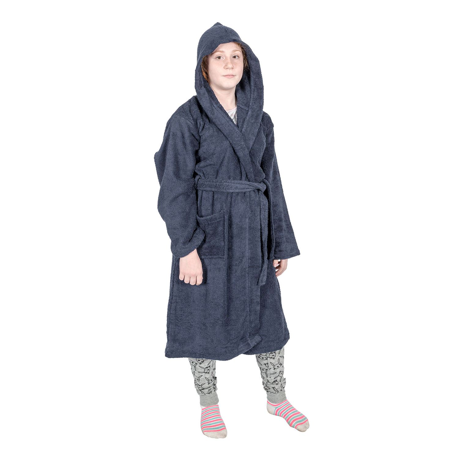 Kids Boys Girls Bath Robe Hooded Dressing Gown Egyptian Cotton Terry