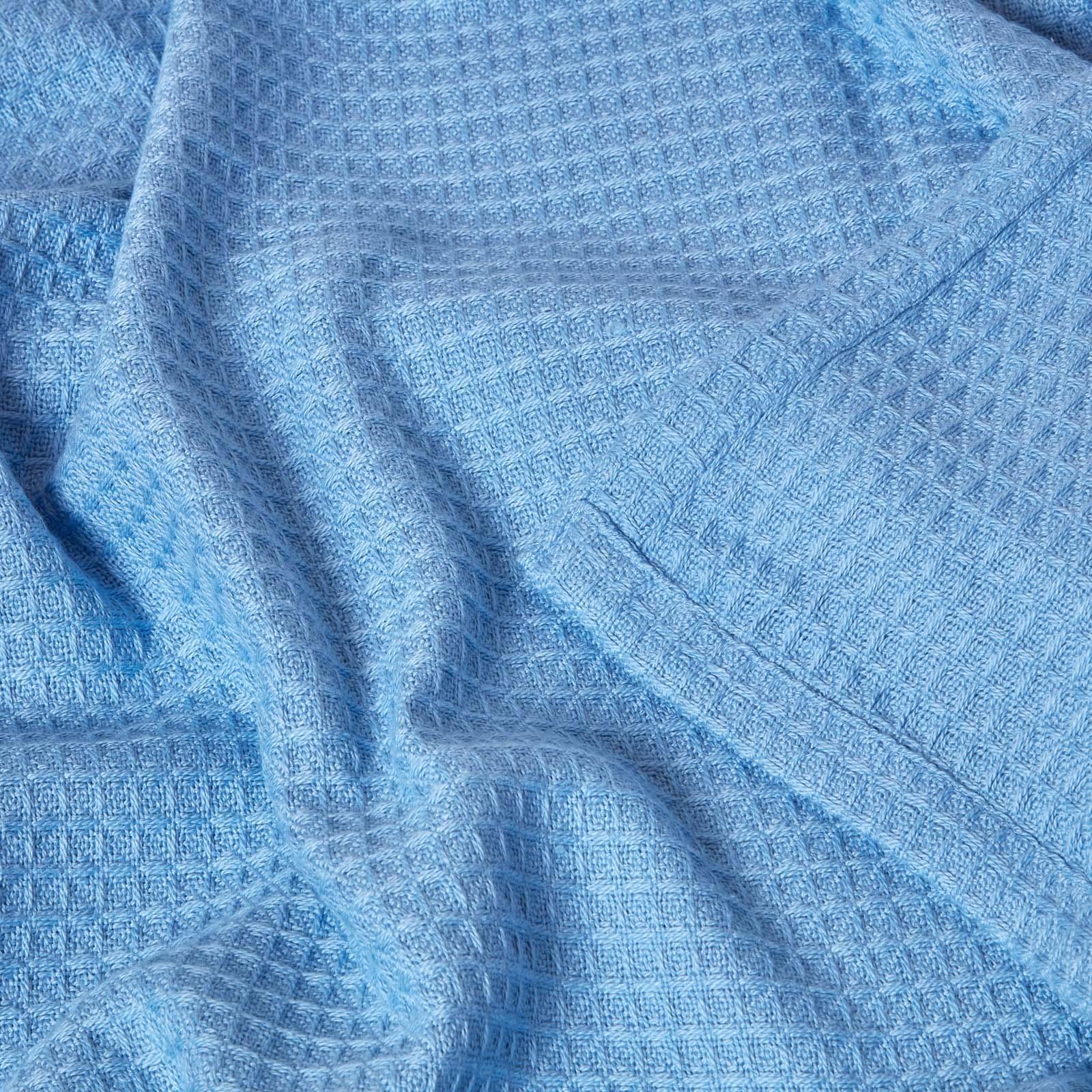 Organic Cotton Waffle Blanket/ Throw Blue, Pink, Green, Natural, White - Picture 6 of 28