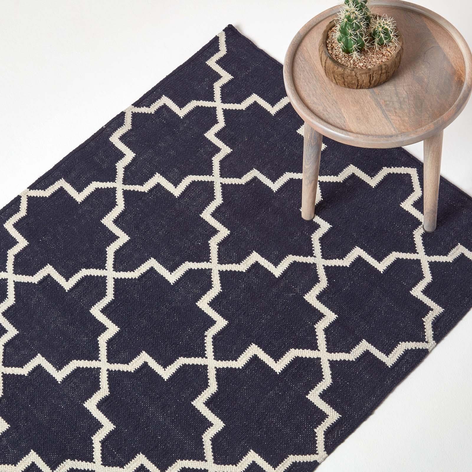 Handmade Cotton & Wool Kilim Rugs Runner Multi Coloured Geometric Diamond Carpet - Picture 23 of 64