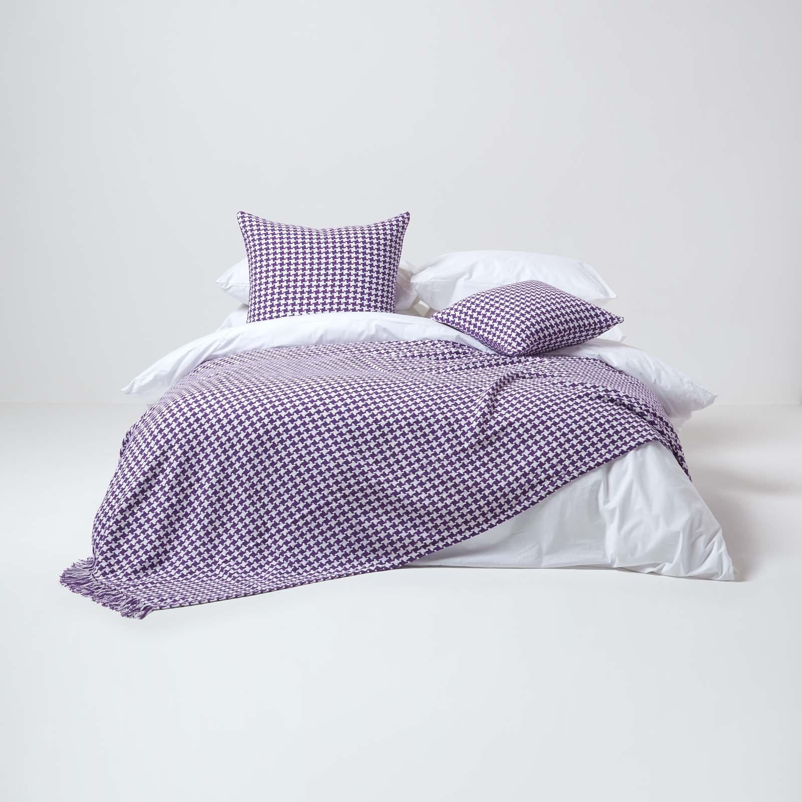 Houndstooth Cotton Check Extra Large Sofa Bed Throws Blanket Dogtooth Bedspreads - Picture 20 of 25