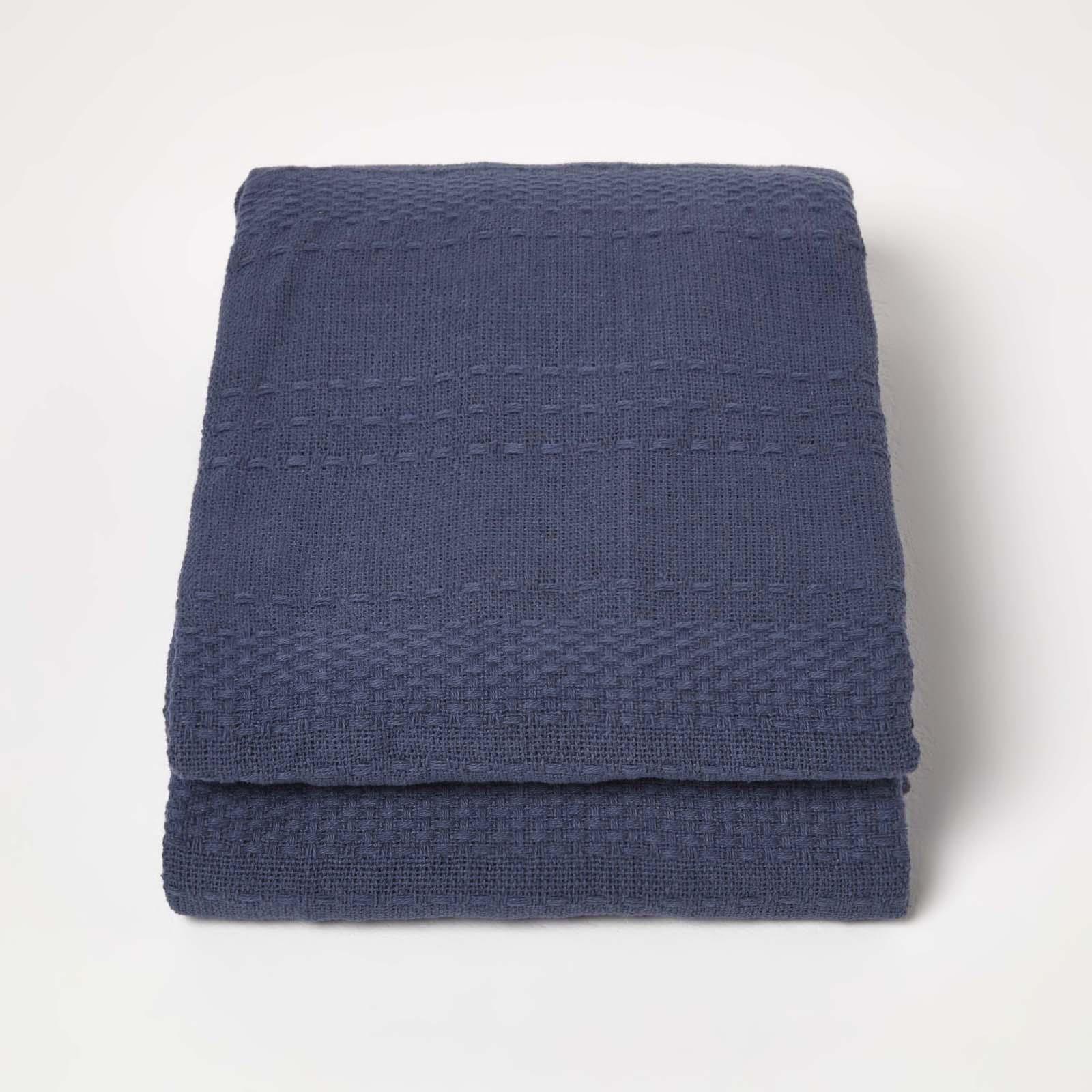 100% Cotton Lightweight Handwoven Textured "KASHI" Throw Blanket with Tassels - Picture 15 of 25