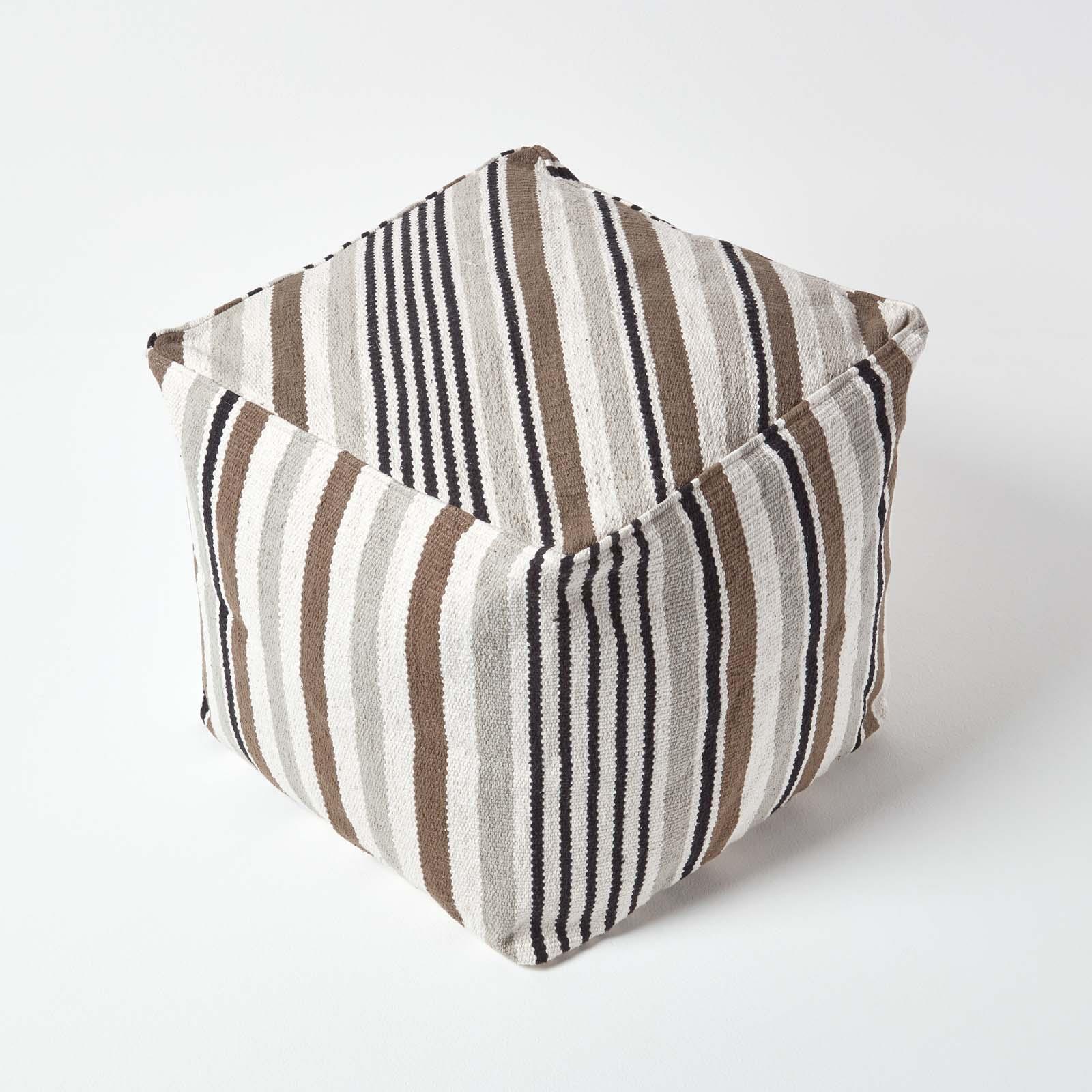 Striped Square Bean Bag Footstools Foot Rest Stool Pouffe Ottoman - Picture 19 of 26