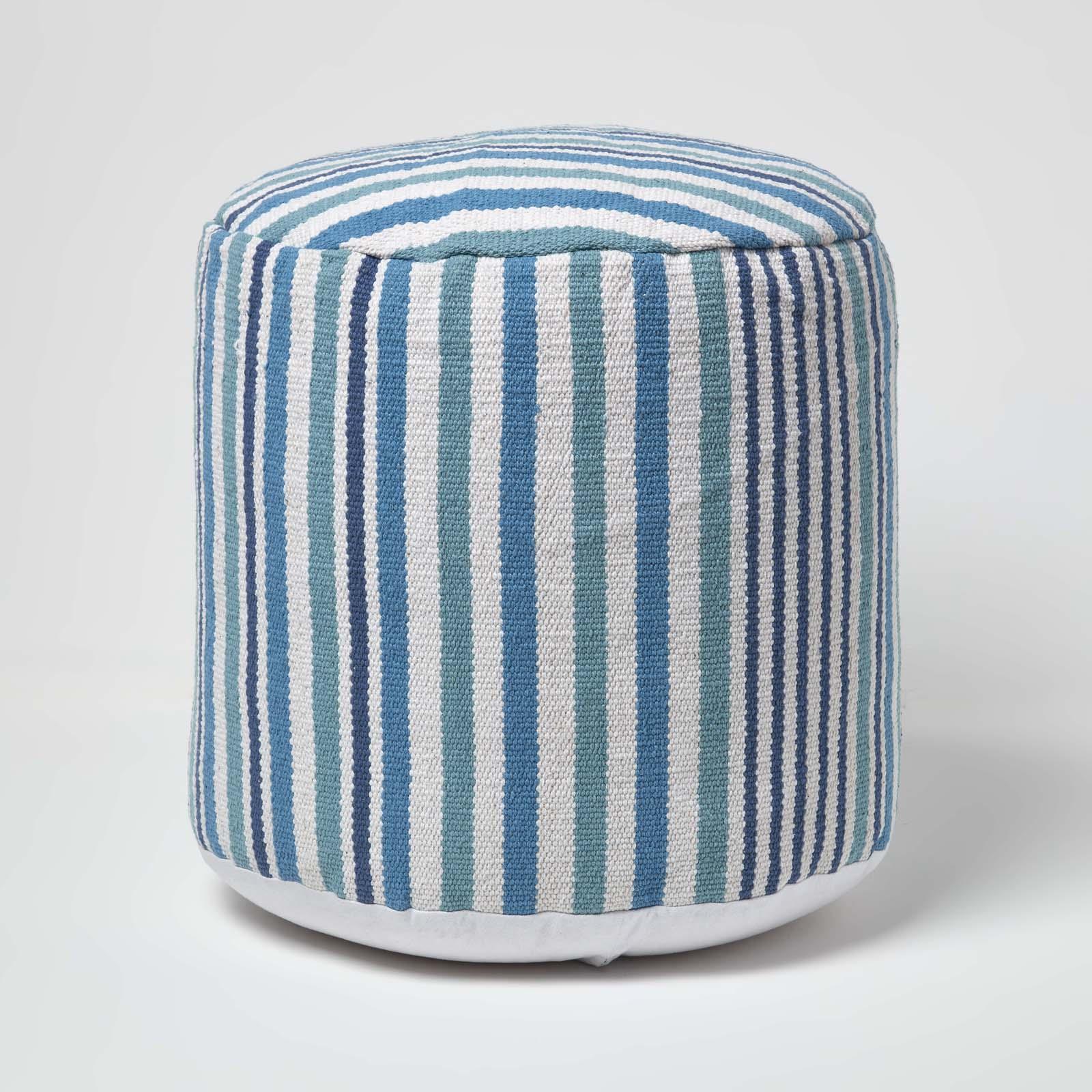 Striped Square Bean Bag Footstools Foot Rest Stool Pouffe Ottoman - Picture 7 of 26