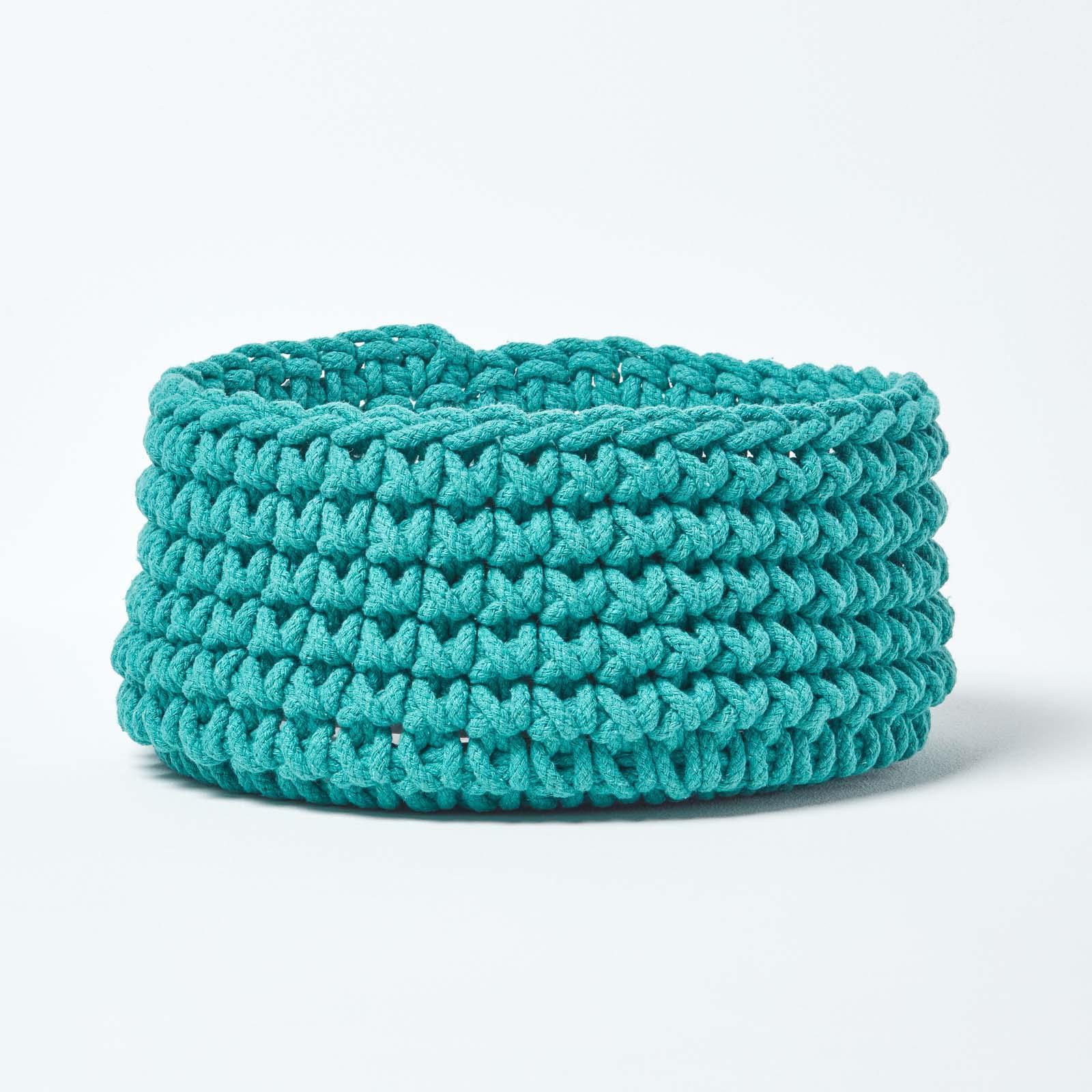 100% Cotton Round Knitted Storage Basket Books & Cloths Storage Handmade Basket - Picture 129 of 135
