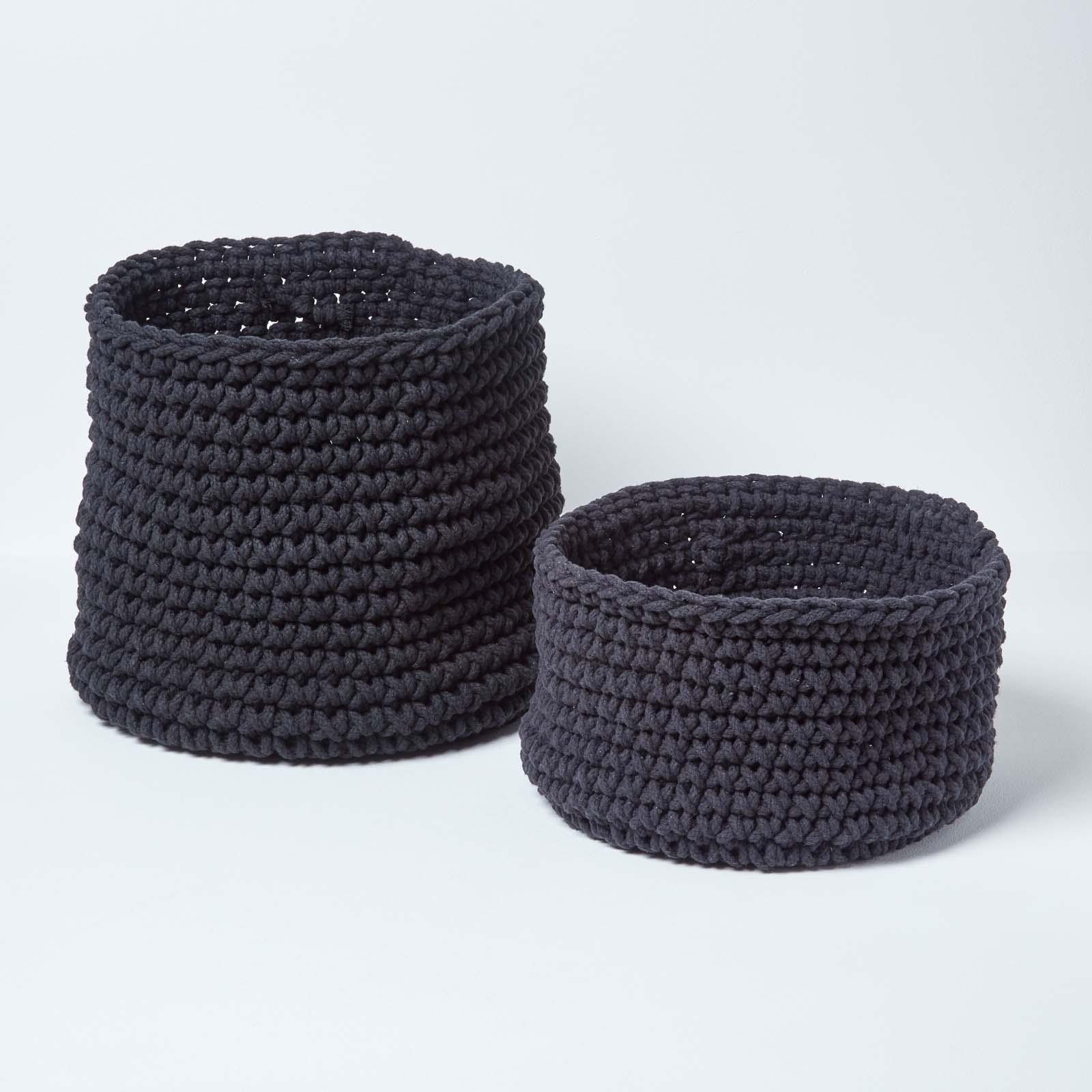 100% Cotton Round Knitted Storage Basket Books & Cloths Storage Handmade Basket - Picture 9 of 135