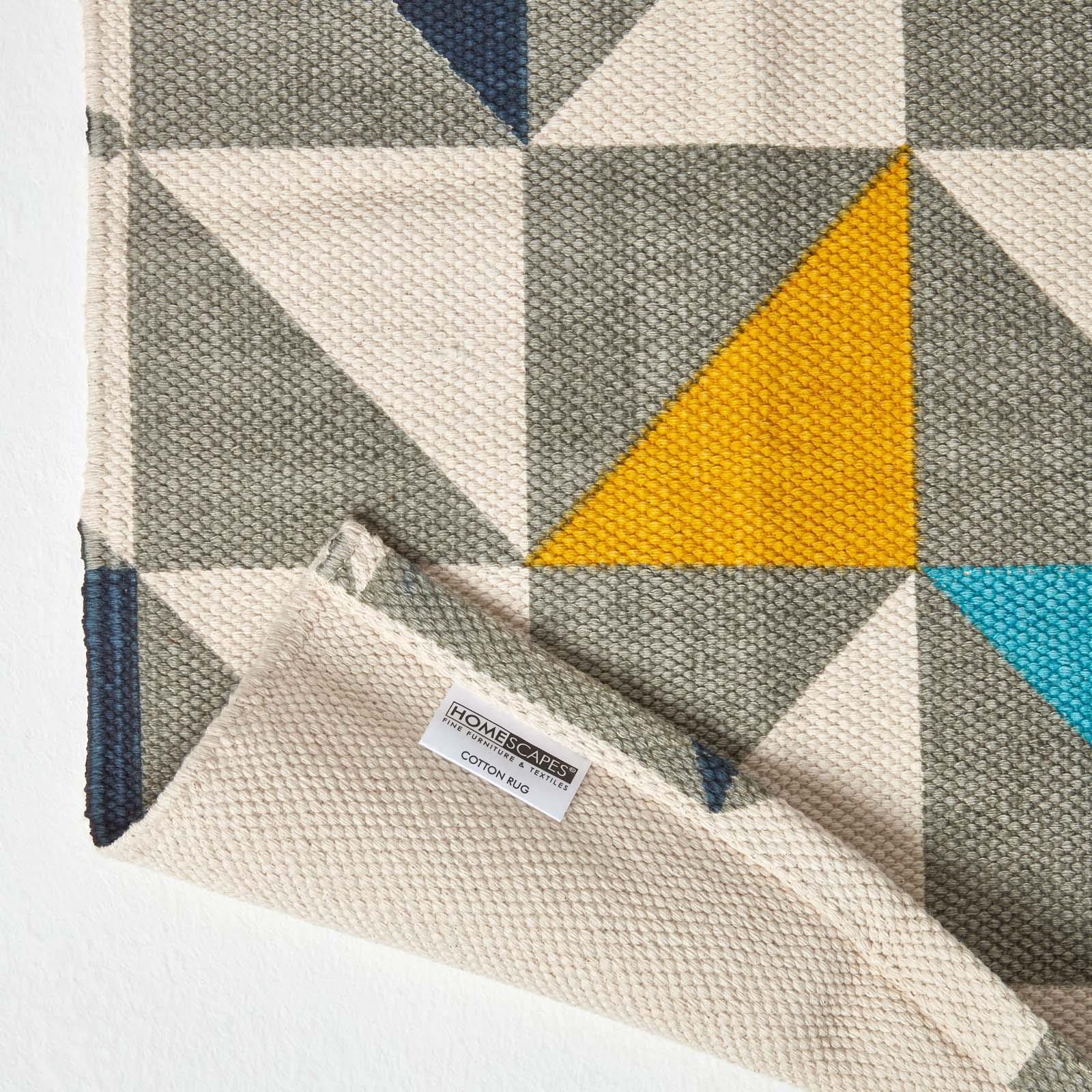 Handwoven Hallway Runner 100% Cotton Hall Rug Multicolour Geometric Printed - Picture 6 of 41