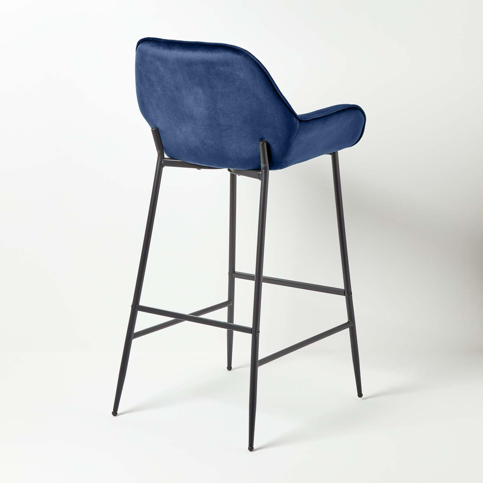 Velvet Bar Stool Chair On-Trend Kitchen Breakfast Bar Stool with Backrest - Picture 30 of 40