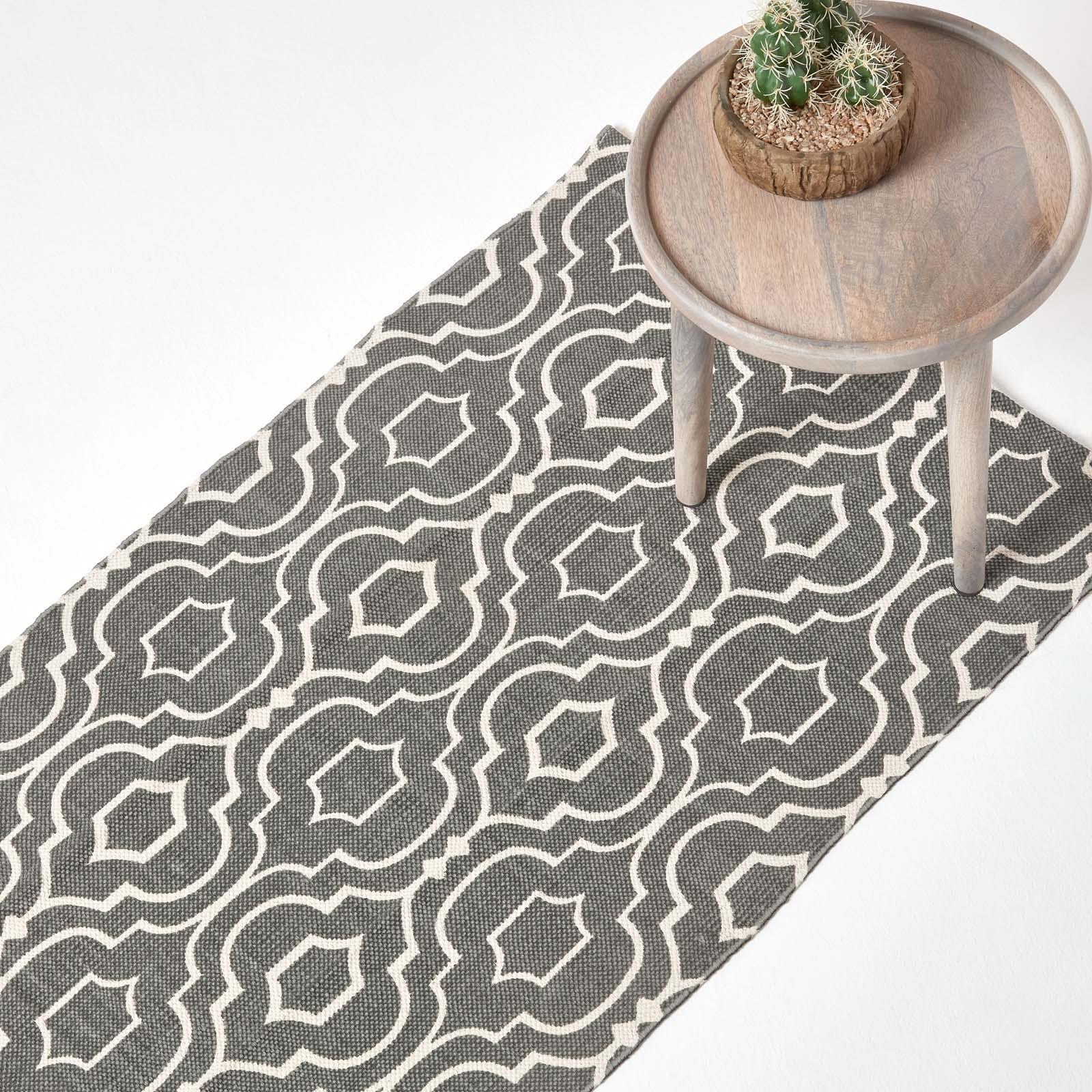 Handwoven Hallway Runner 100% Cotton Hall Rug Multicolour Geometric Printed - Picture 27 of 41