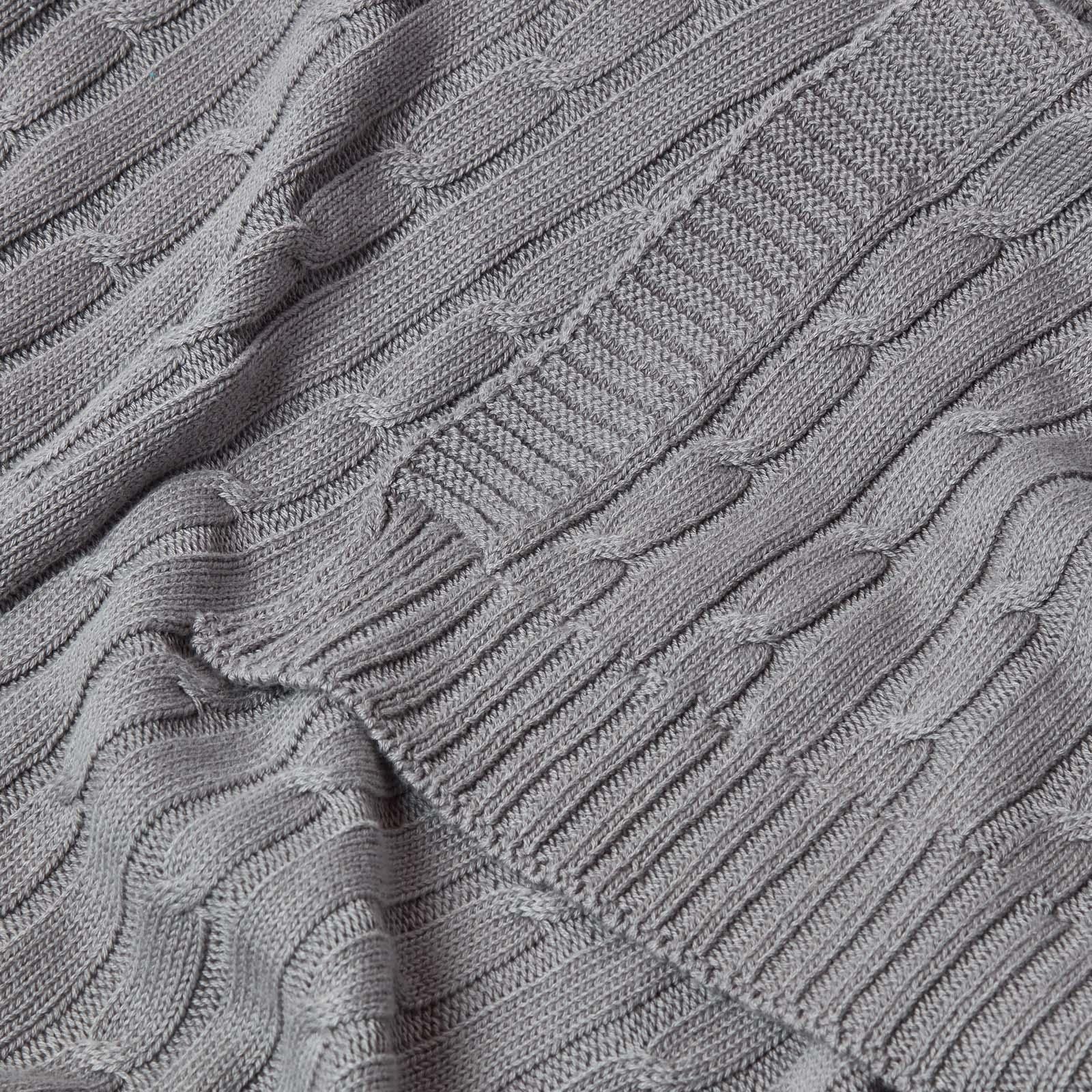 Cotton Cable Knit Throw, Blue, Grey, Green, Pink, Natural, Chocolate - Picture 30 of 65