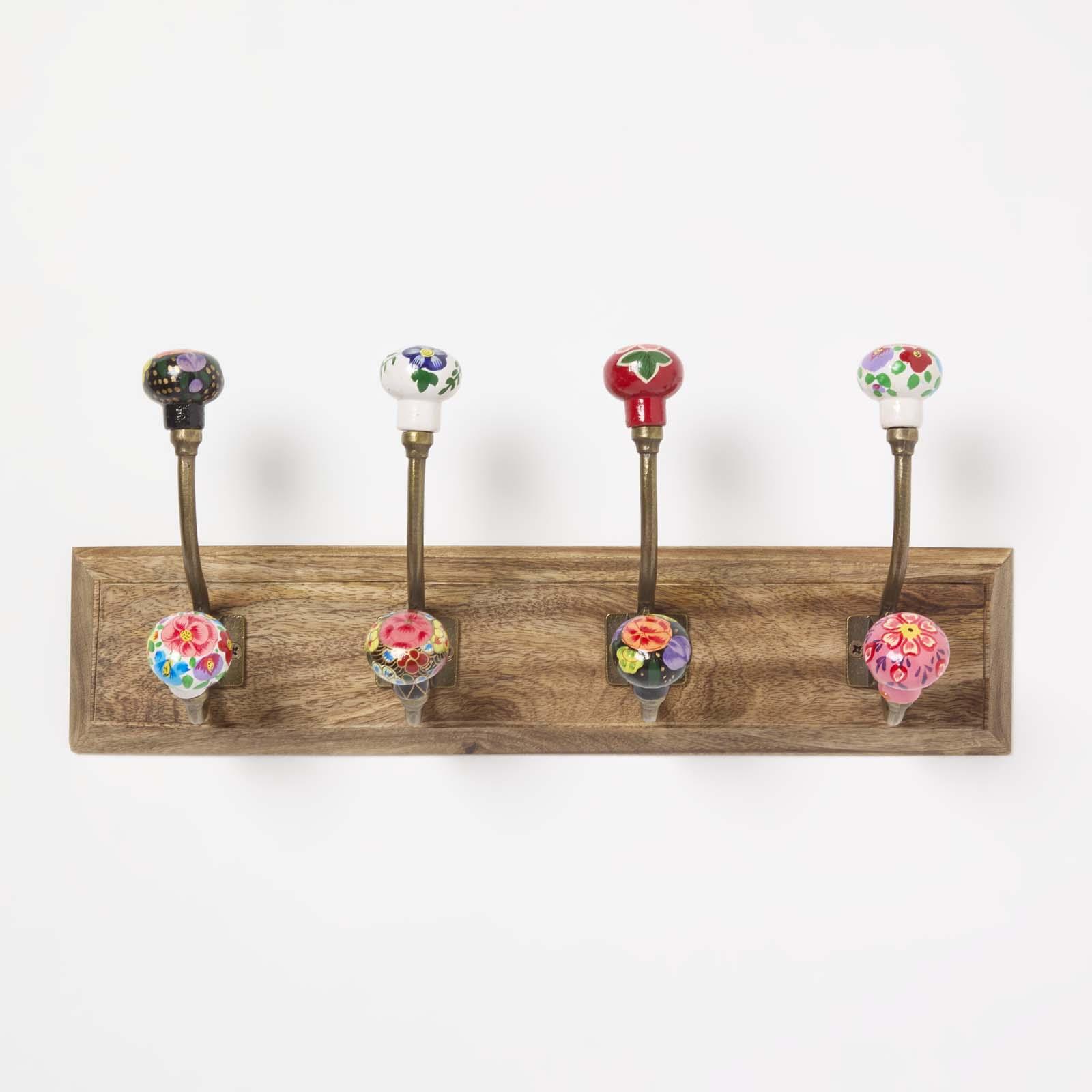Wall Mounted Vintage style Decorative Coat Rack Hook Hangers with 2 and 4 Hooks - Picture 18 of 32