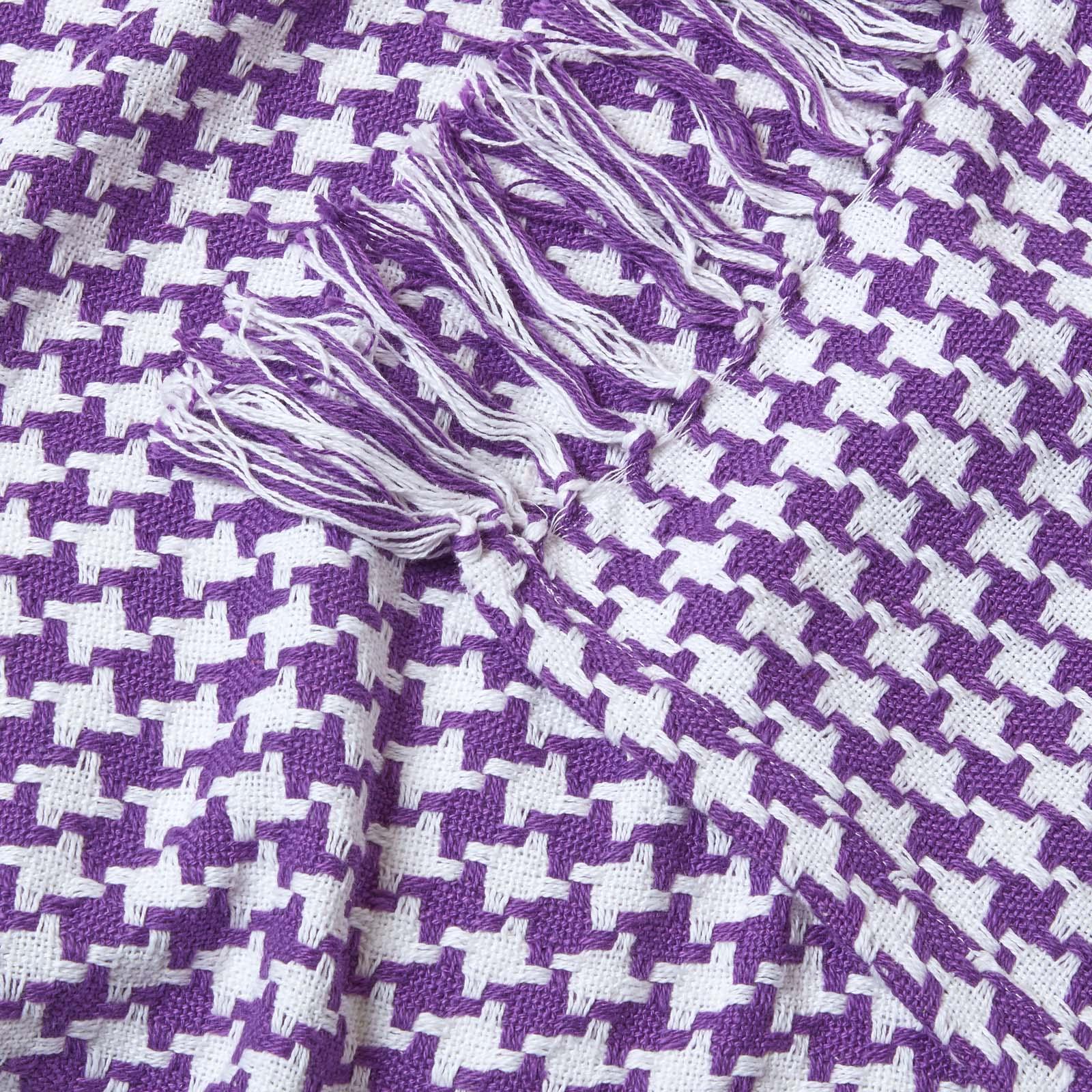Houndstooth Cotton Check Extra Large Sofa Bed Throws Blanket Dogtooth Bedspreads - Picture 22 of 25