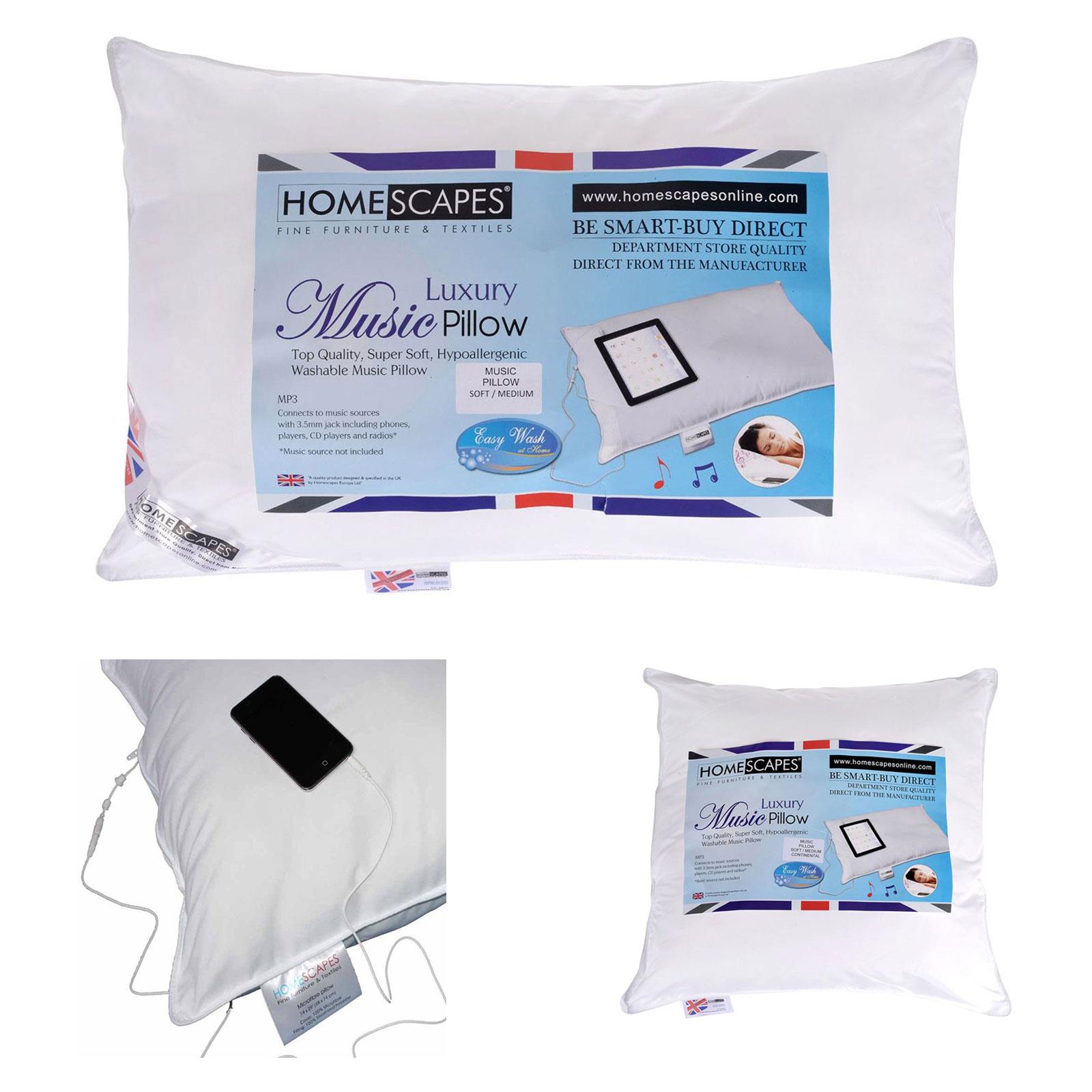 Homescapes Washable 5* Quality 100 Super Microfibre Washable Music Pillow