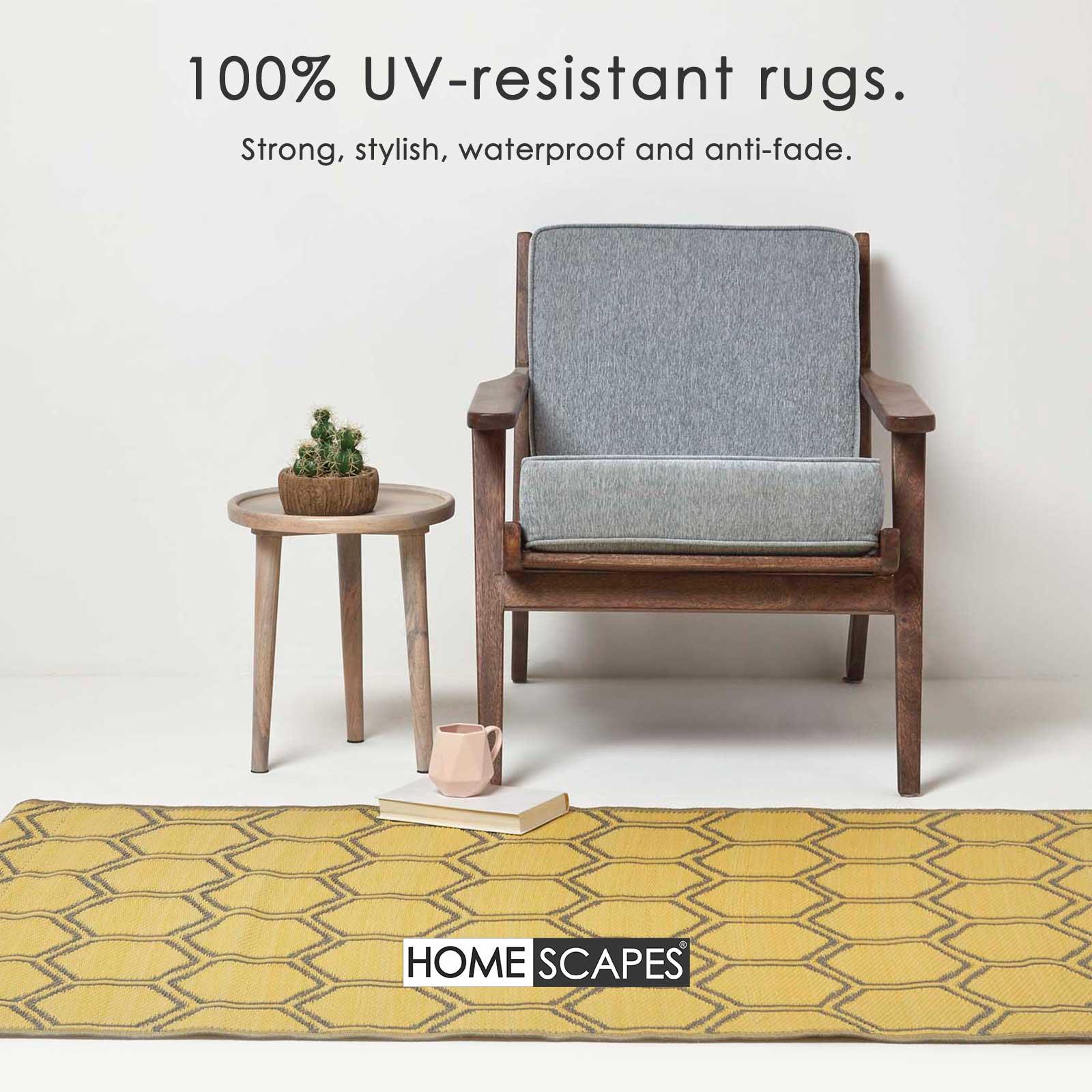 Reversible Indoor/Outdoor Garden Rugs in Motif Mosaic Leaf & Geometric Pattern - Picture 39 of 67