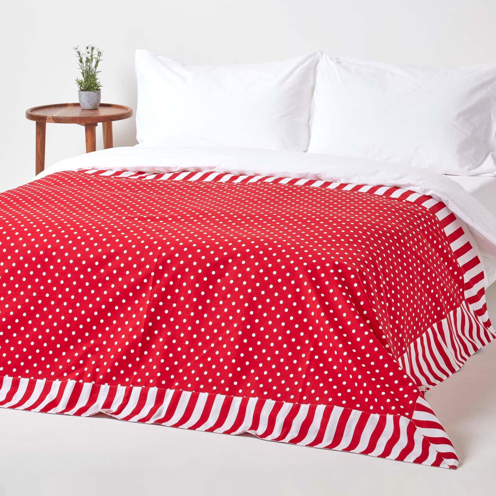 Cotton Pink Heart Decorative Sofa Throw, Red Polka Dots, Blue Stars and Stripes - Picture 25 of 55