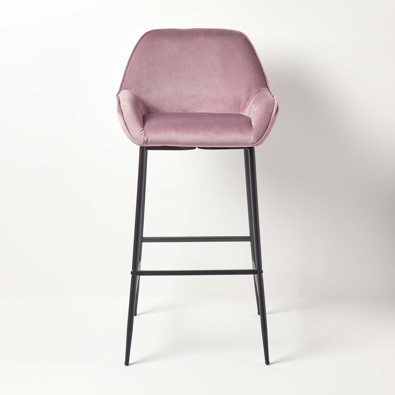 Velvet Bar Stool Chair On-Trend Kitchen Breakfast Bar Stool with Backrest - Picture 3 of 40