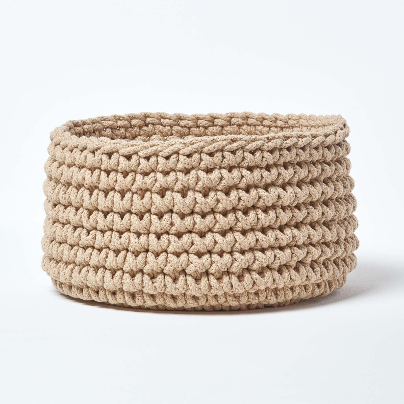 100% Cotton Round Knitted Storage Basket Books & Cloths Storage Handmade Basket - Picture 55 of 135
