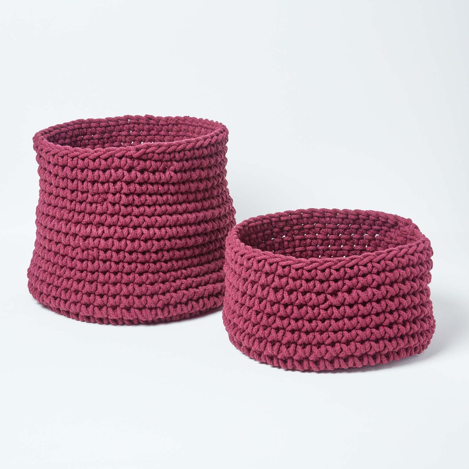 100% Cotton Round Knitted Storage Basket Books & Cloths Storage Handmade Basket - Picture 114 of 135
