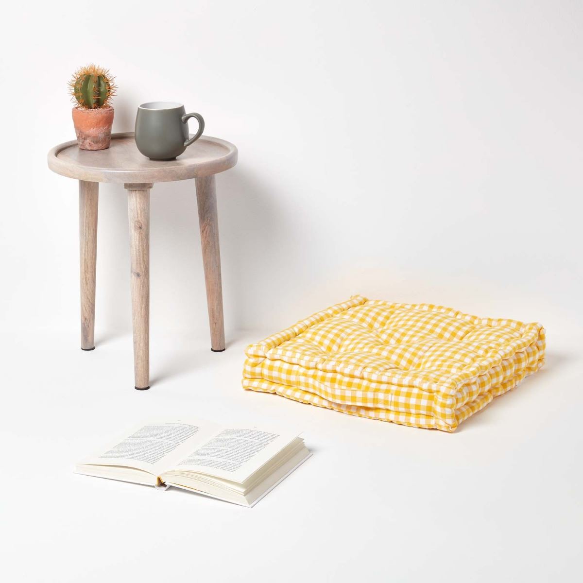 Gingham Check Large Floor Cushions Outdoor Garden Dining Booster Seat Pads - Picture 21 of 25