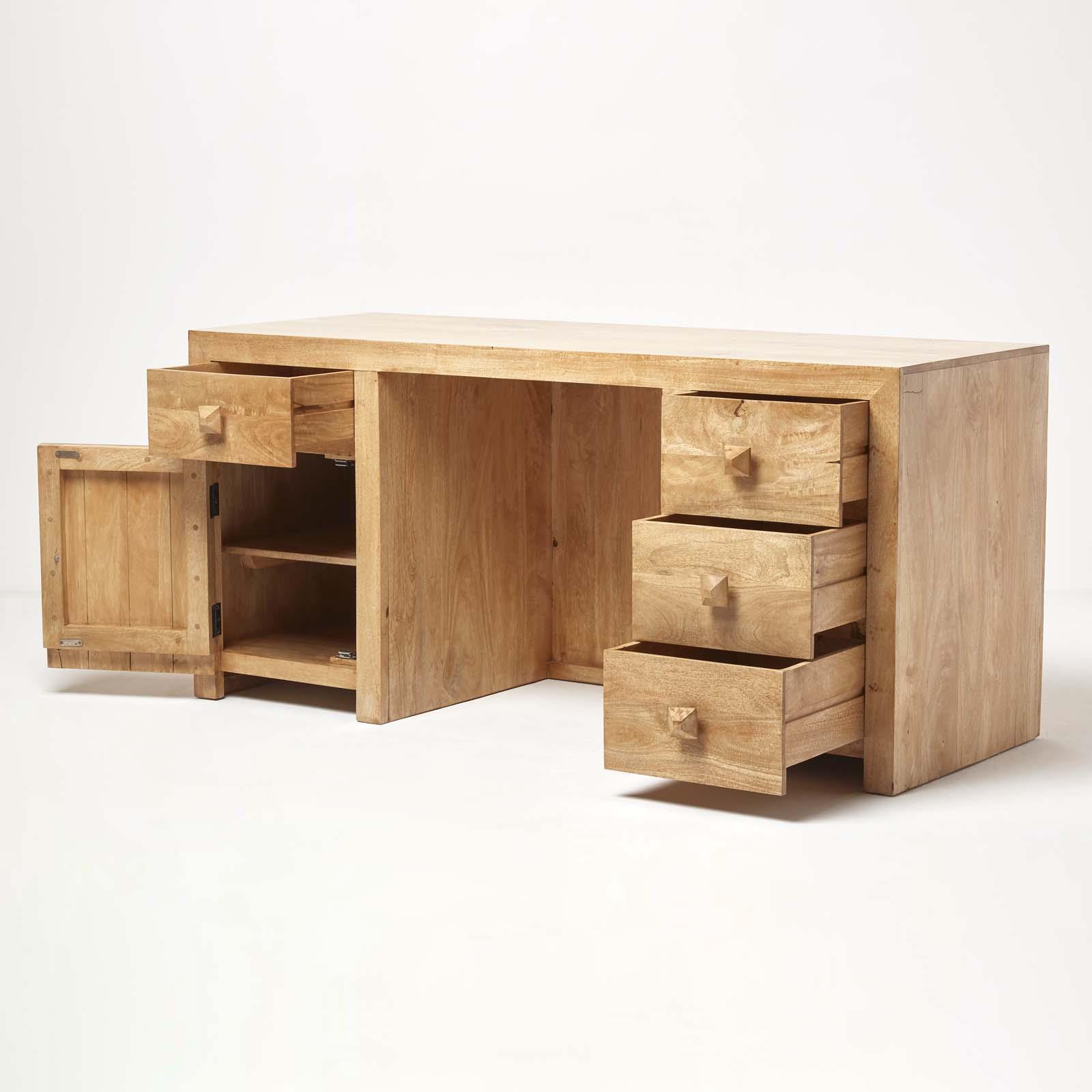 Dakota Small/Large Computer Desk Solid Mango Hard Wood Office Desk with