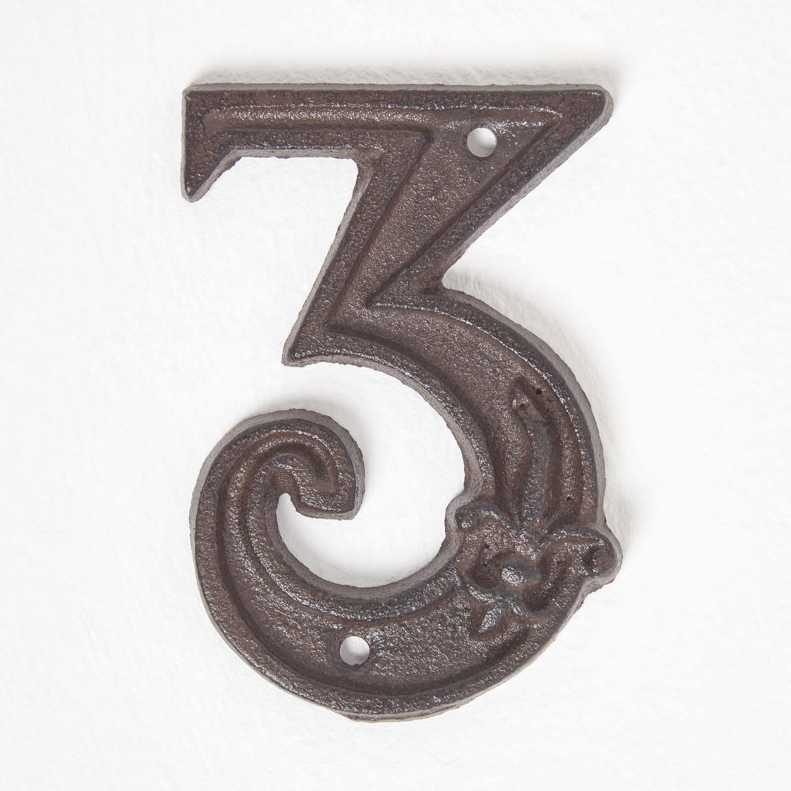 Brown Antique Cast Iron Door Number Sign Address 0-9 Traditional Design - Picture 14 of 41