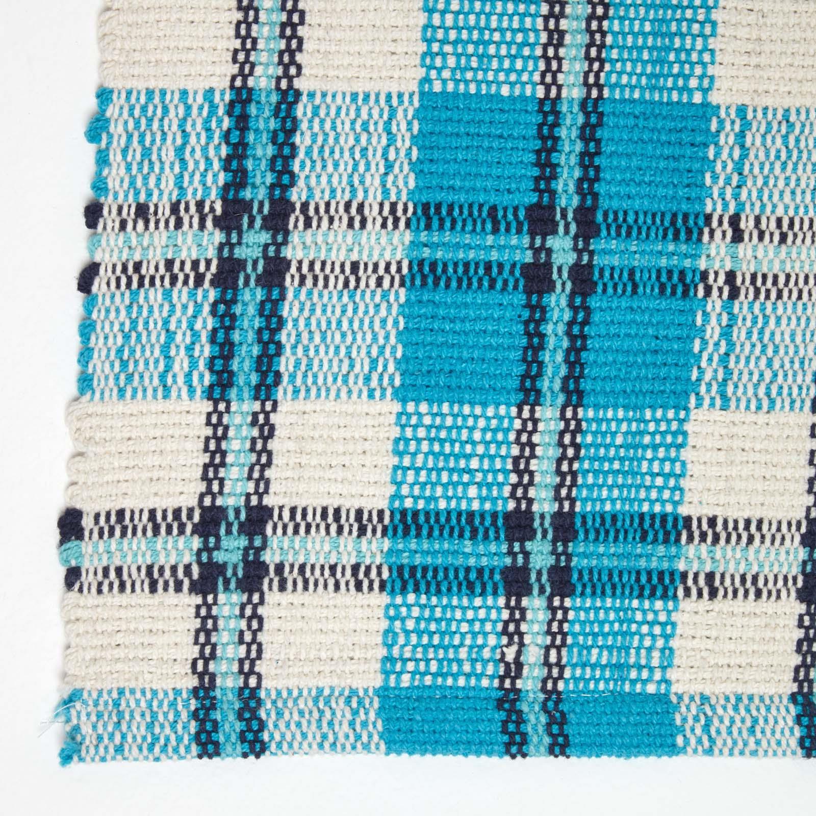 Handwoven Geometric & Checked Pattern Contemorary Style Cotton Hallway Runner - Picture 14 of 36