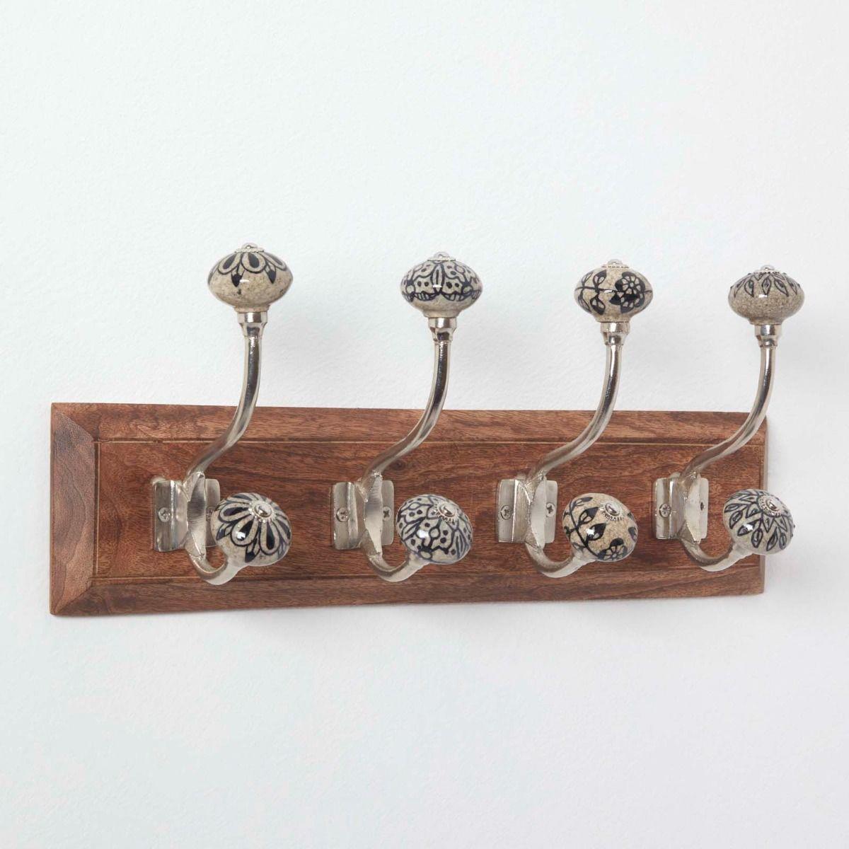 Wall Mounted Vintage style Decorative Coat Rack Hook Hangers with 2 and 4 Hooks - Picture 2 of 32