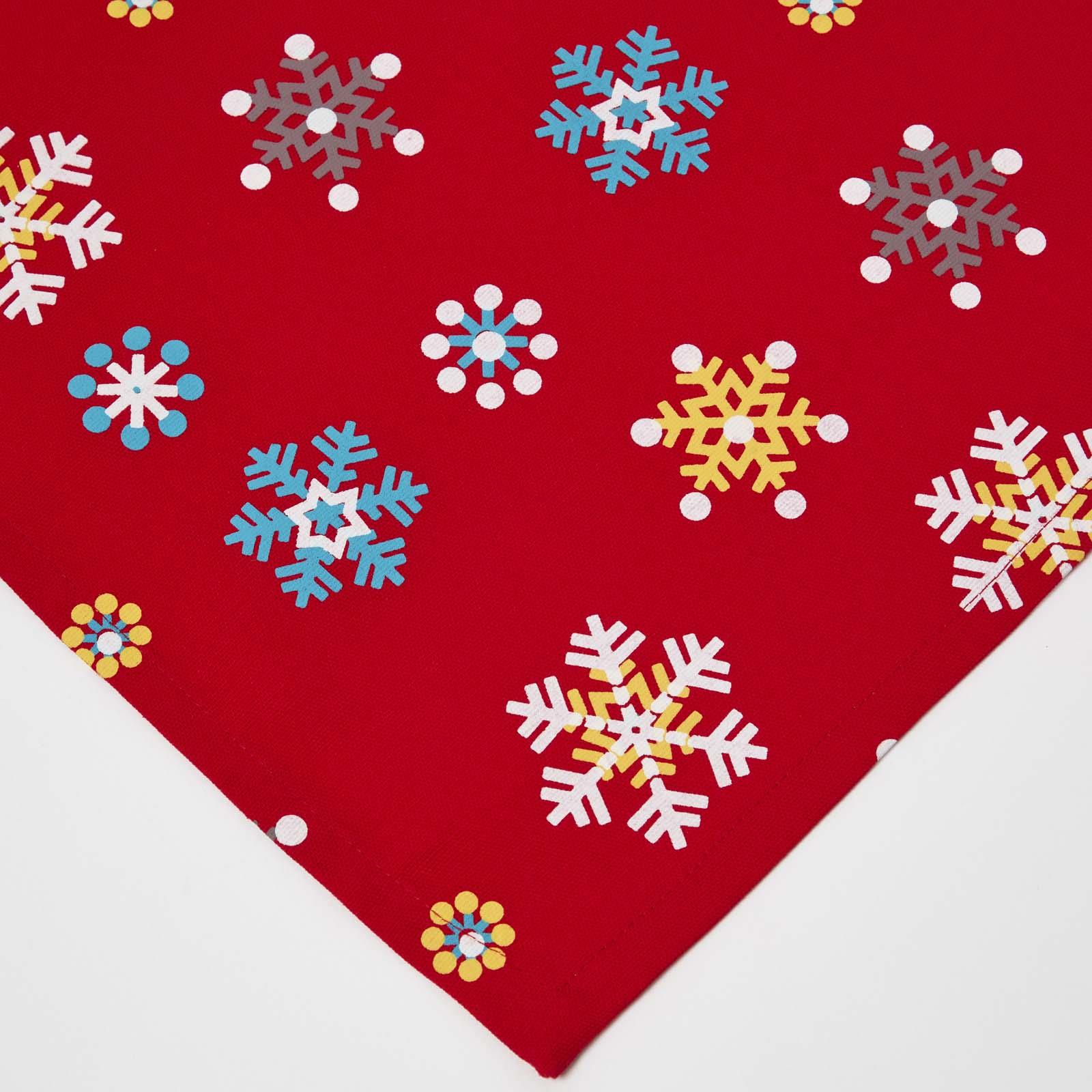 Christmas Cotton Red Snowflake Tablecloth Napkin Placemat Runner Decoration - Picture 33 of 34