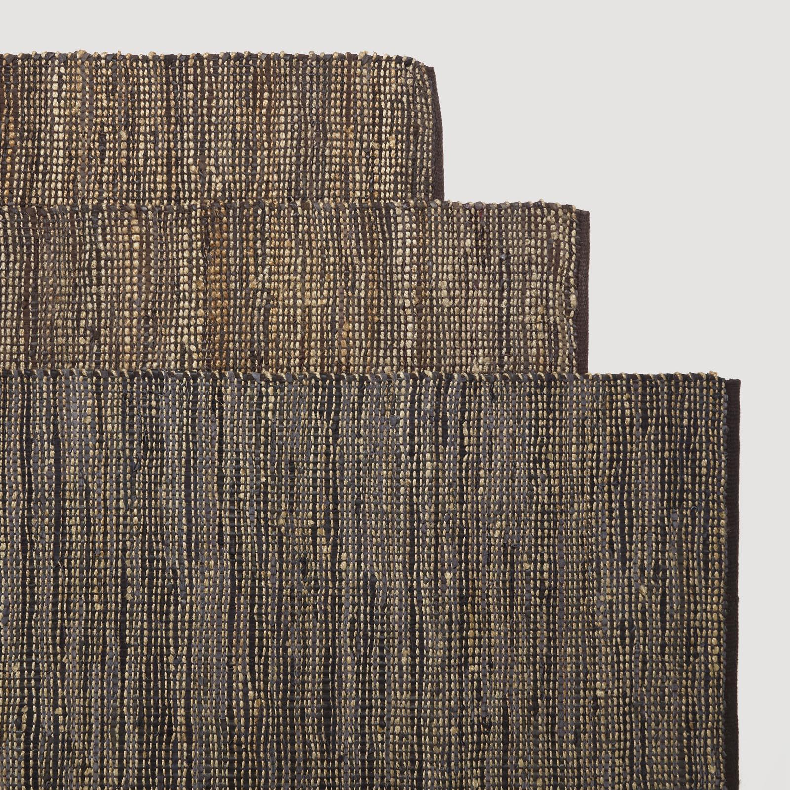 Madras Leather Hemp Rugs for Living Rooms, Brown, Natural - Picture 10 of 20