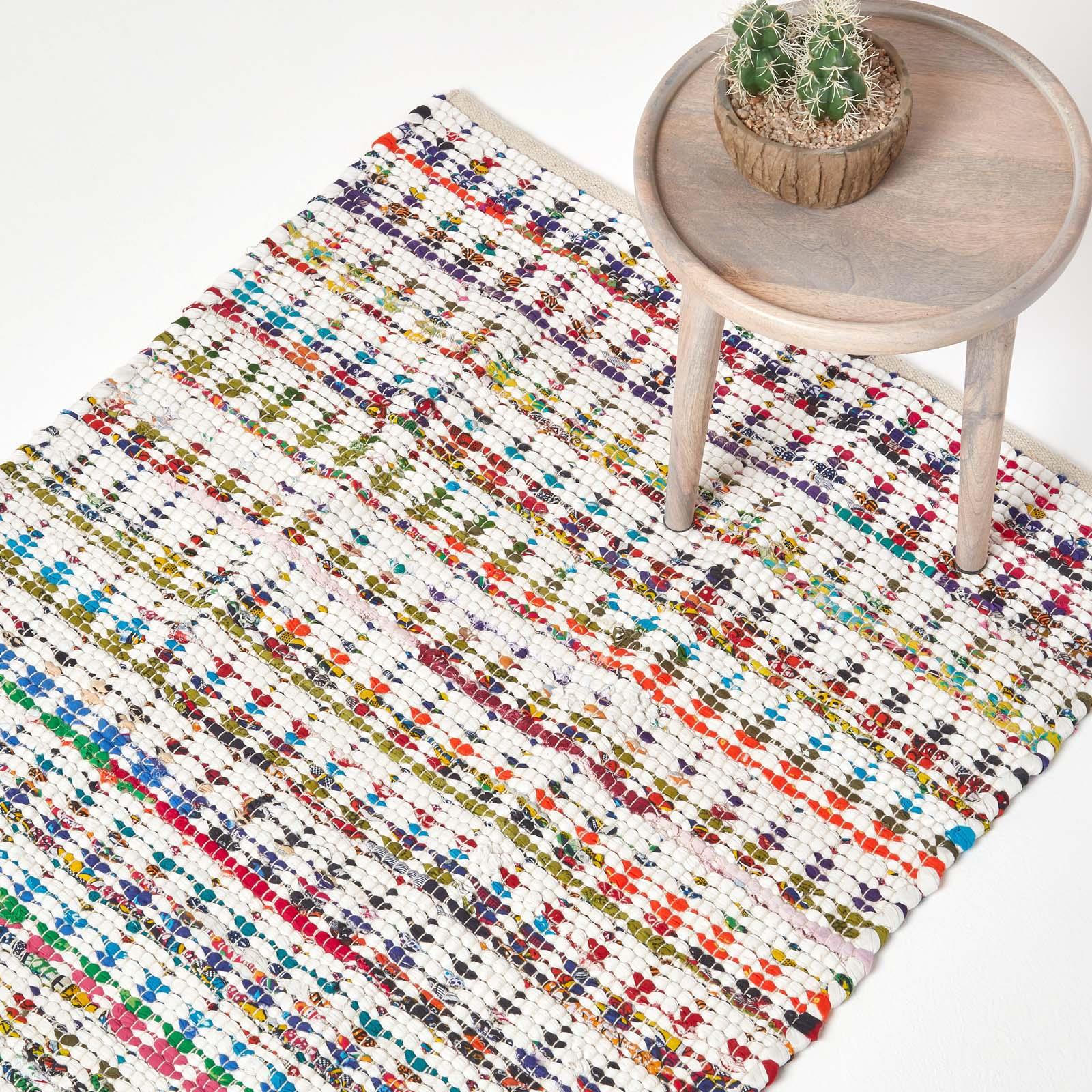 100% Cotton Handmade Multi Colour Chindi Rug Area Rag Rugs Mat Runner - Picture 7 of 21