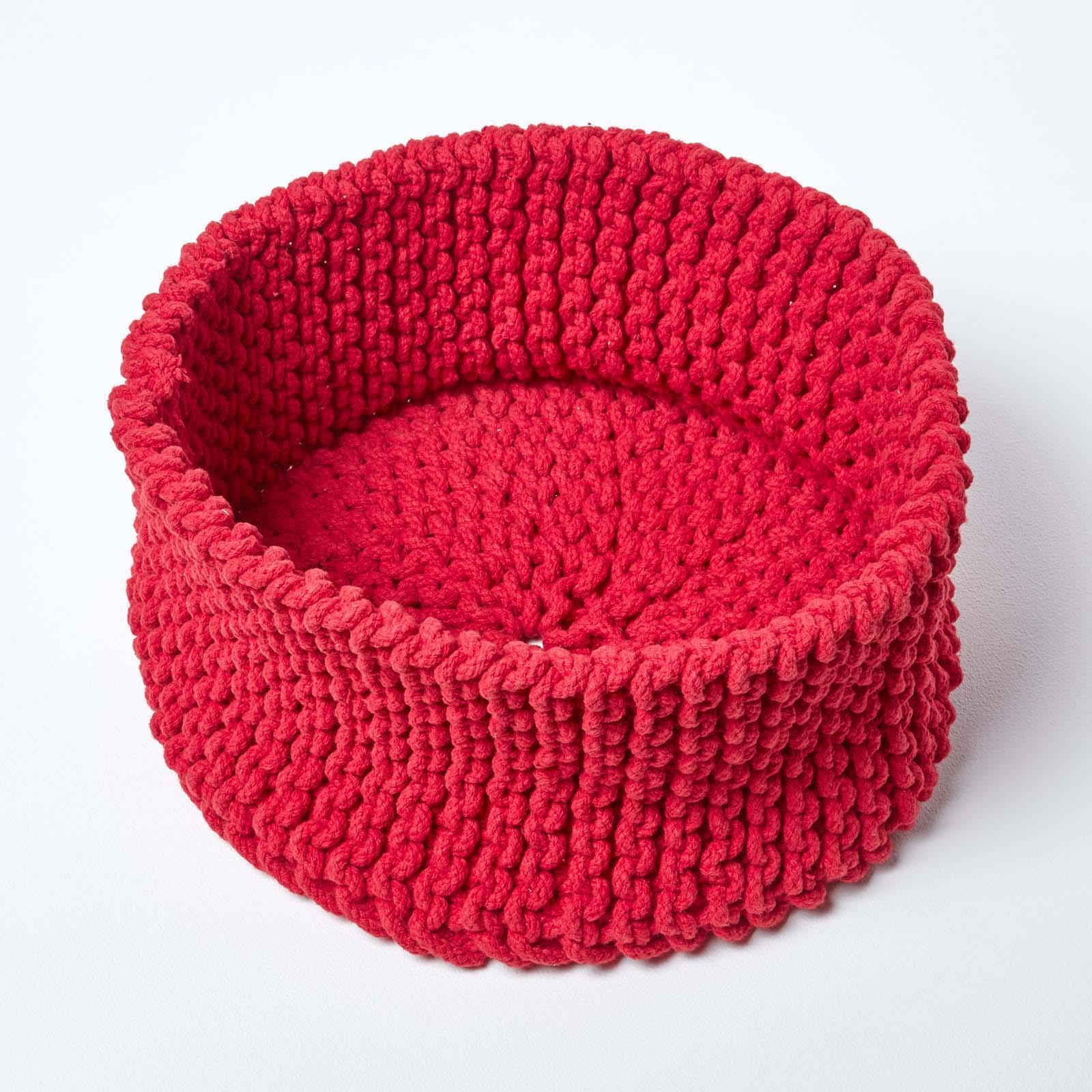 100% Cotton Round Knitted Storage Basket Books & Cloths Storage Handmade Basket - Picture 117 of 135