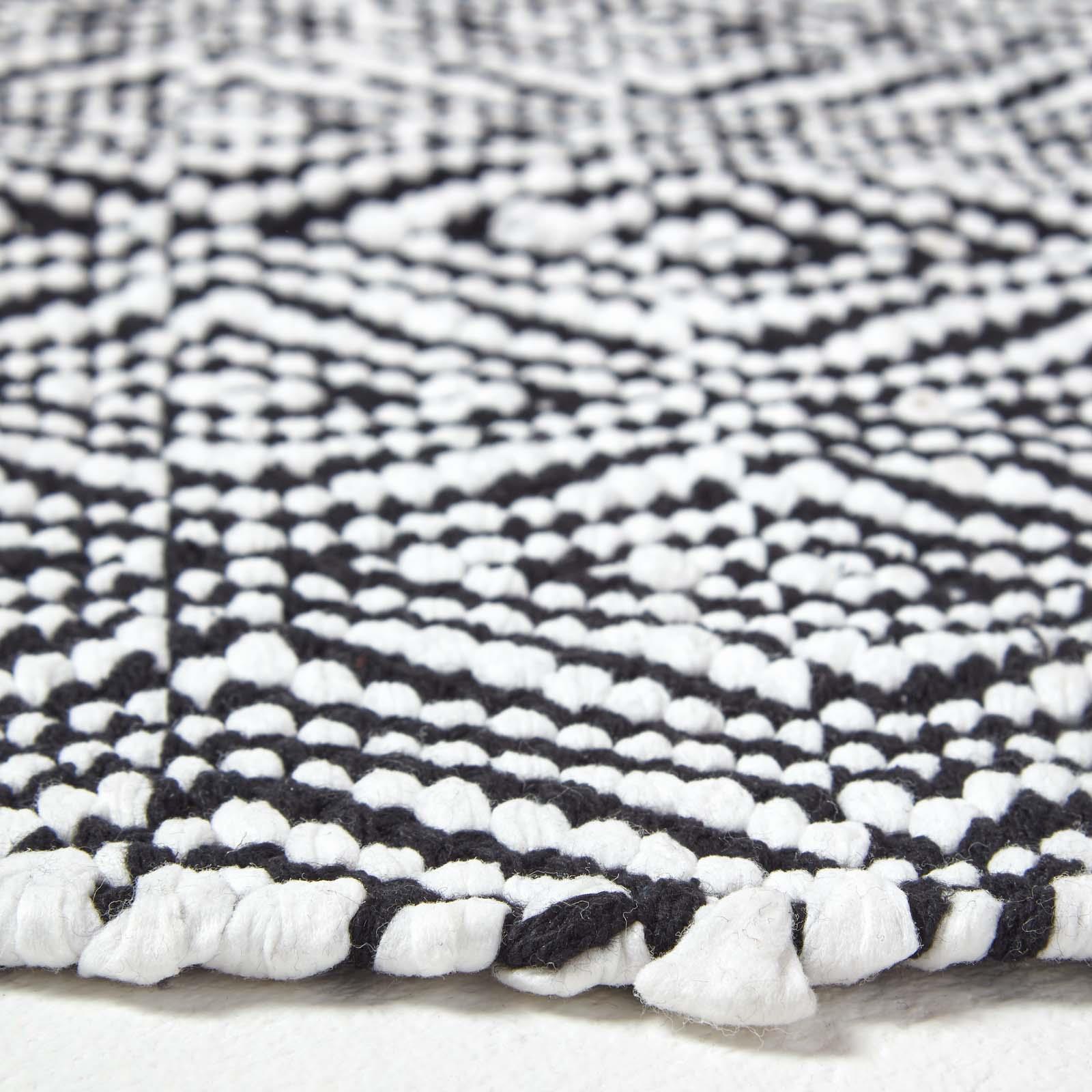 Handwoven Geometric & Checked Pattern Contemorary Style Cotton Hallway Runner - Picture 25 of 36