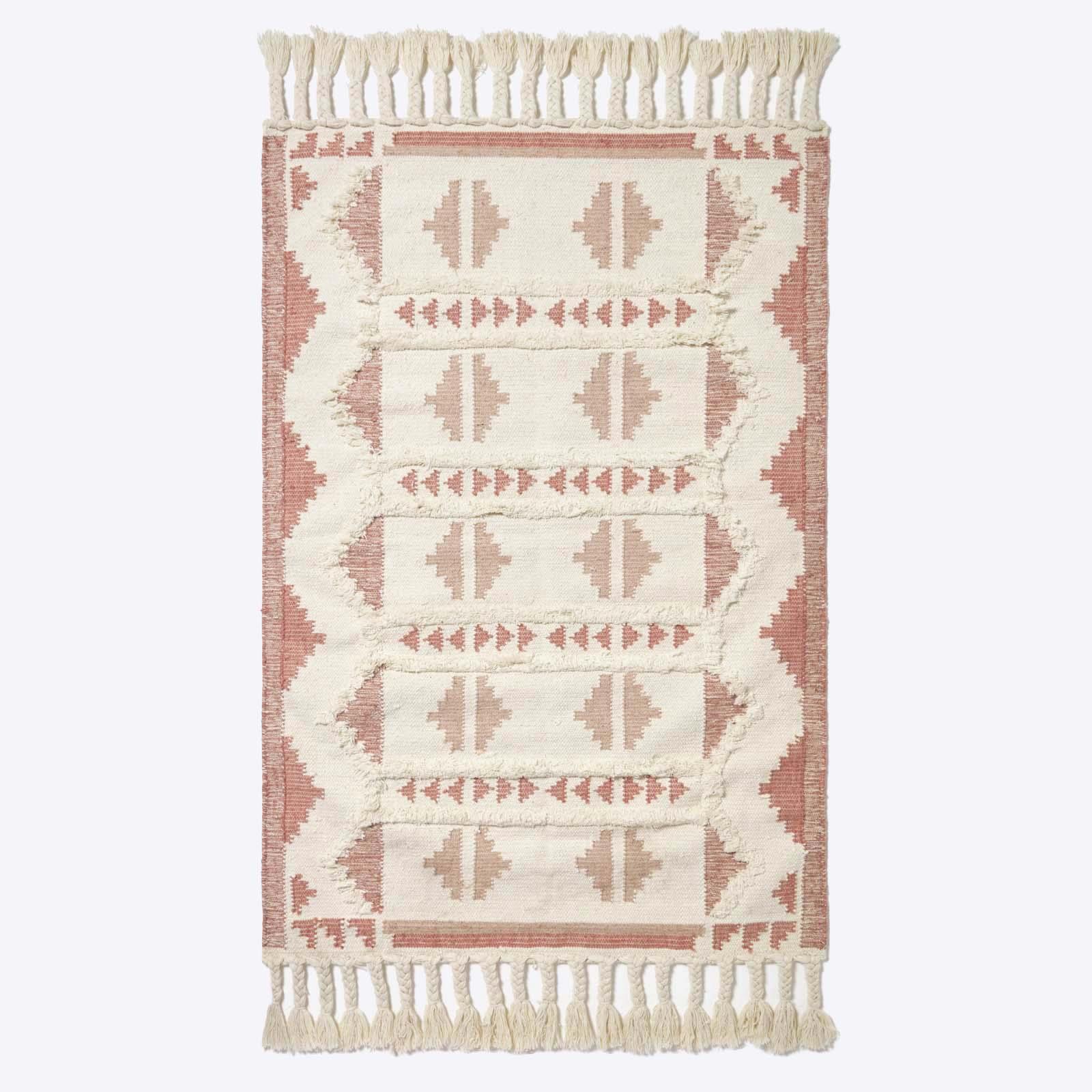 Handgewebter Kelim Teppich Läufer Wolle & Baumwolle im traditionellen Muster mit Quasten - Bild 88 von 92