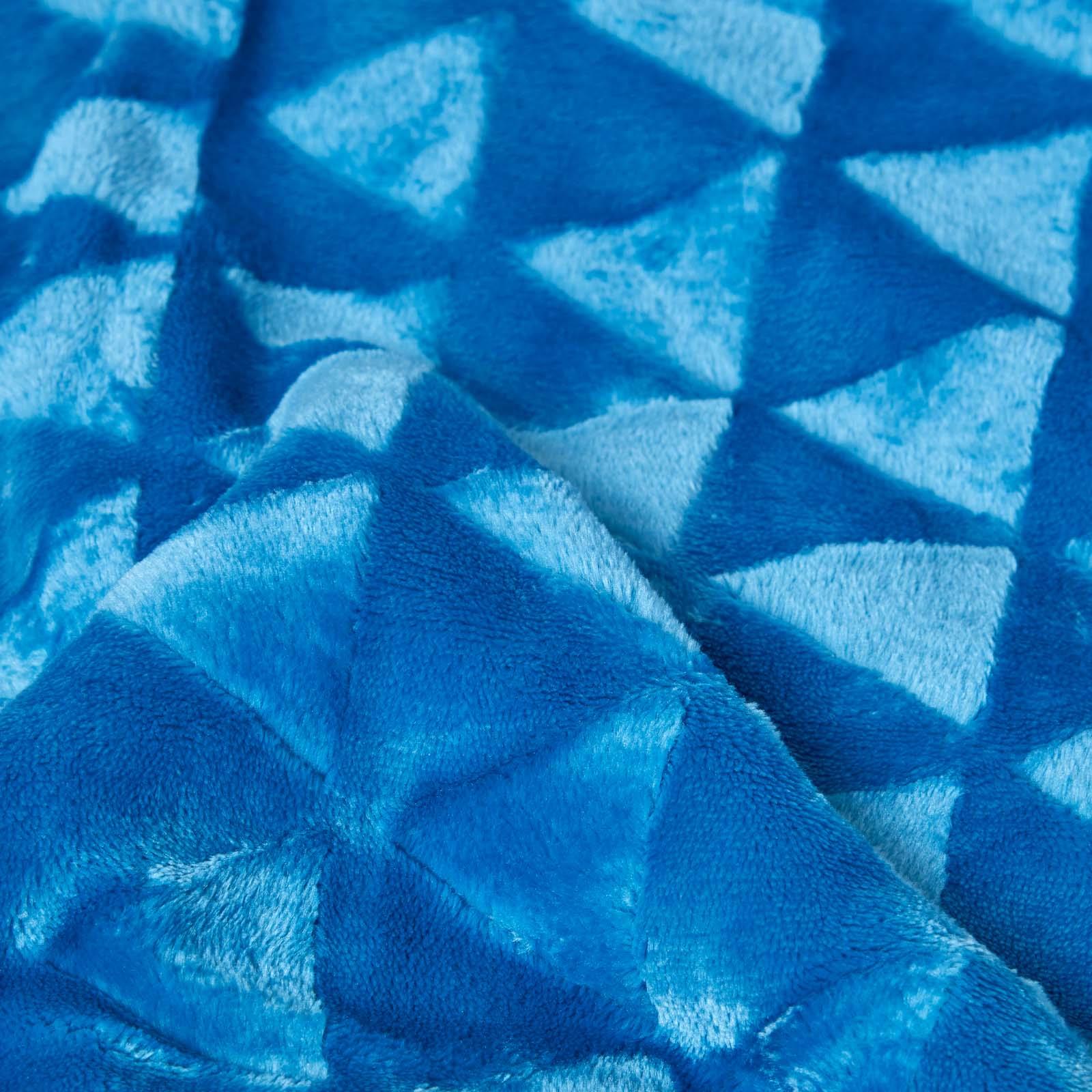 Velvet Throw Over Sofa Bedspread Geometric Triangle Soft Bed Protector Cover - Picture 52 of 74