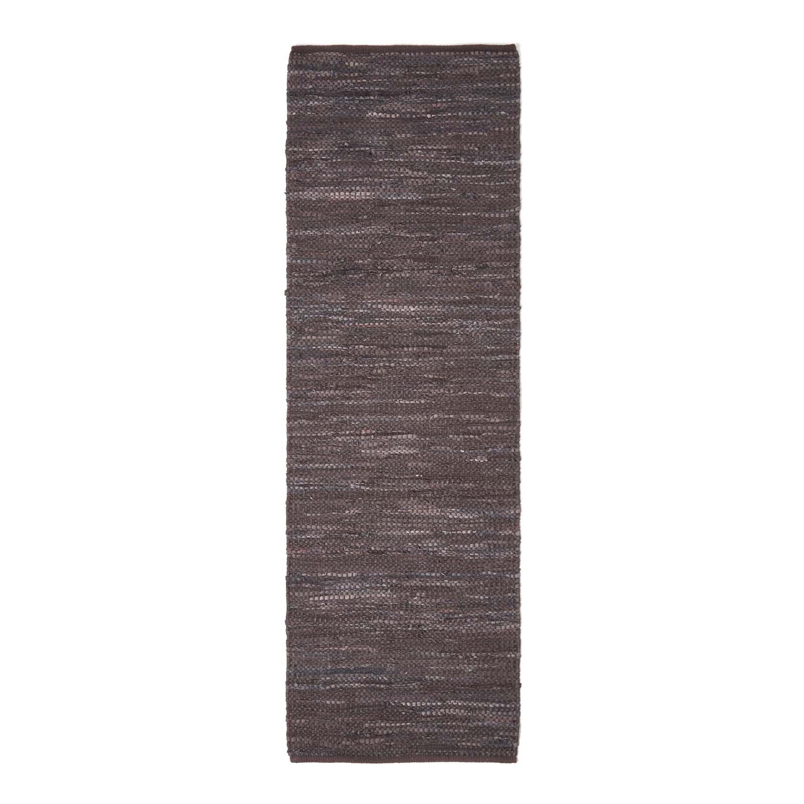Denver Leather Woven Rugs Black and Chocolate, Modern, Rectangle - Picture 12 of 22