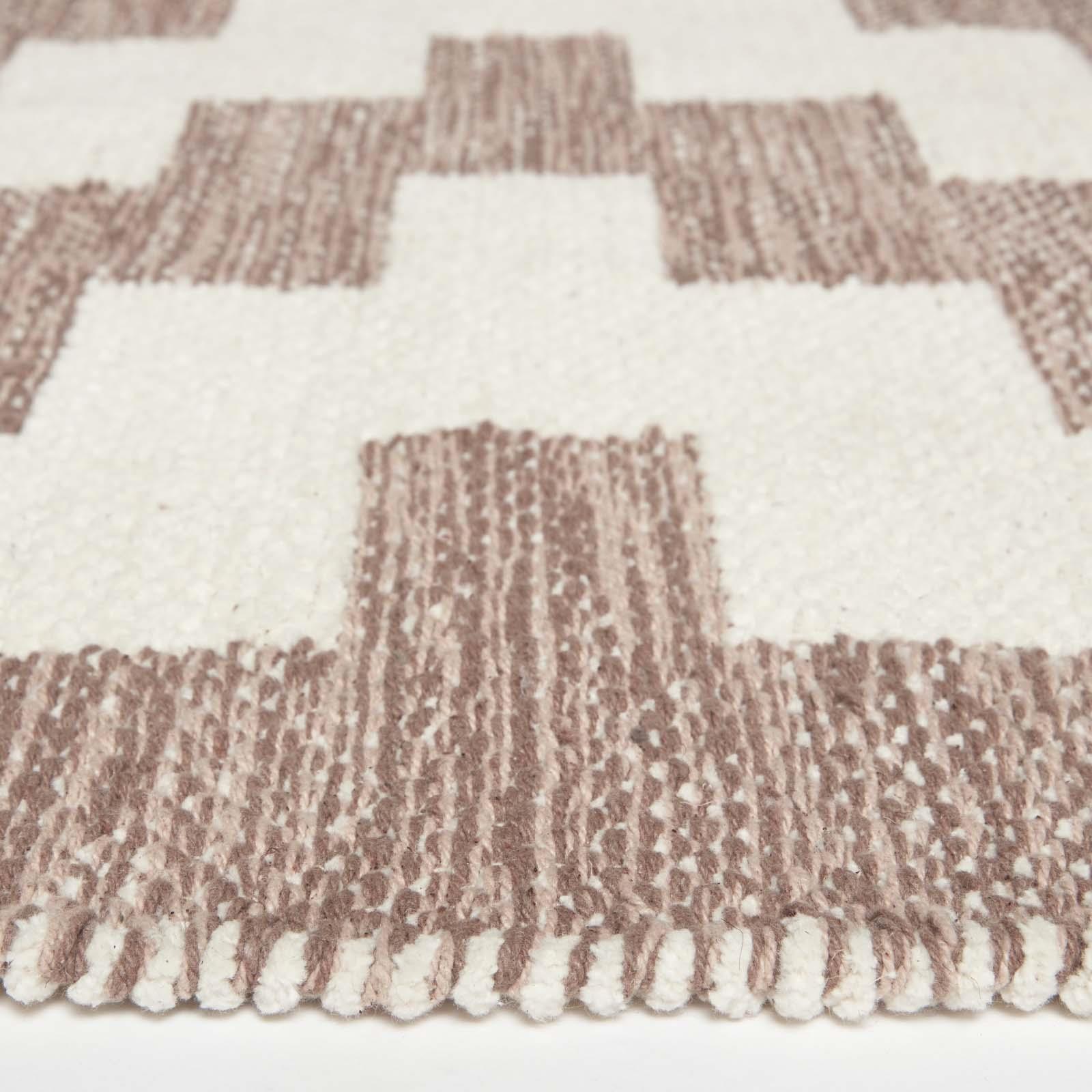 Handgewebter Kelim Teppich Läufer Wolle & Baumwolle im traditionellen Muster mit Quasten - Bild 69 von 92