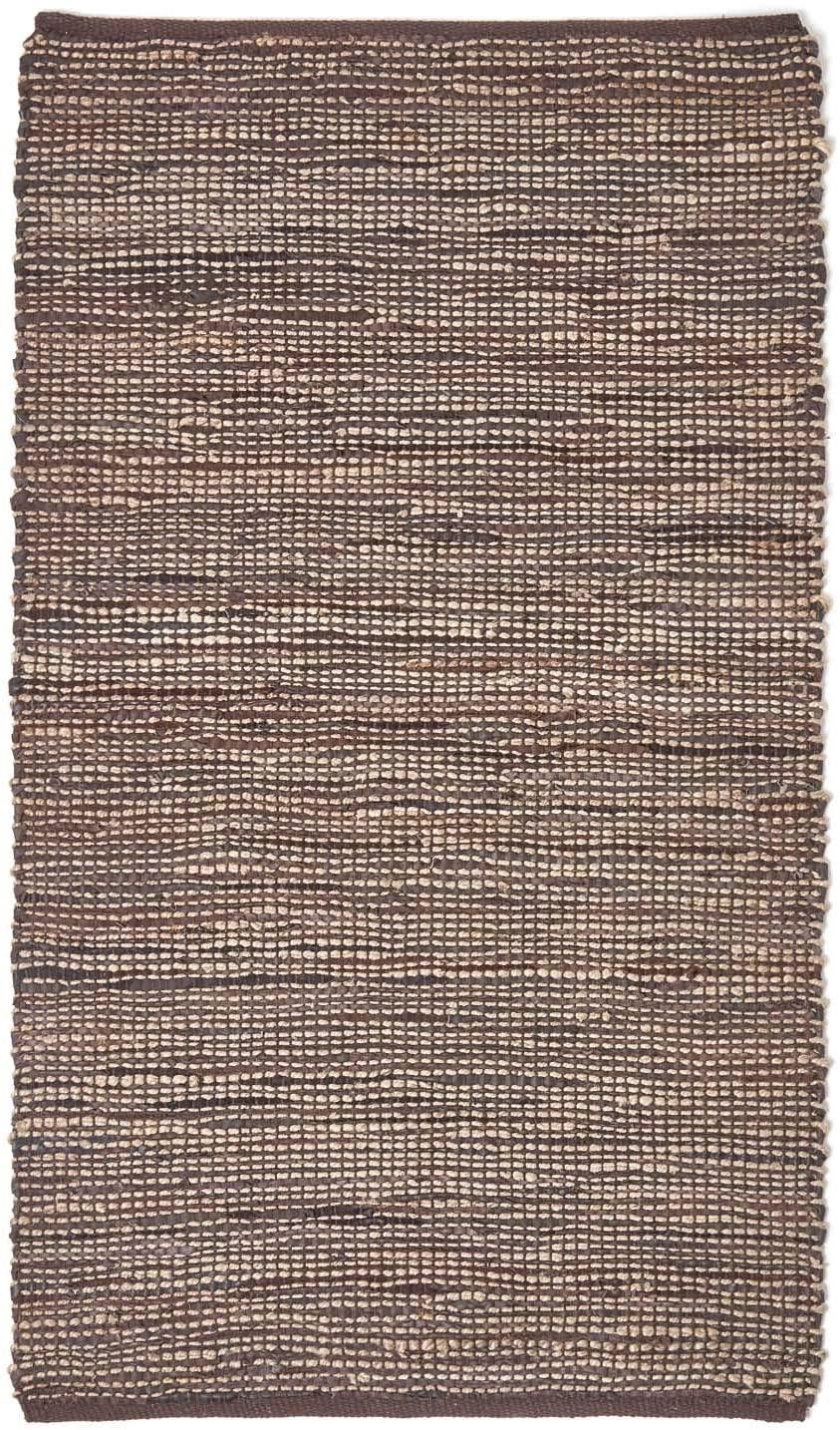 Madras Leather Hemp Rugs for Living Rooms, Brown, Natural - Picture 4 of 20