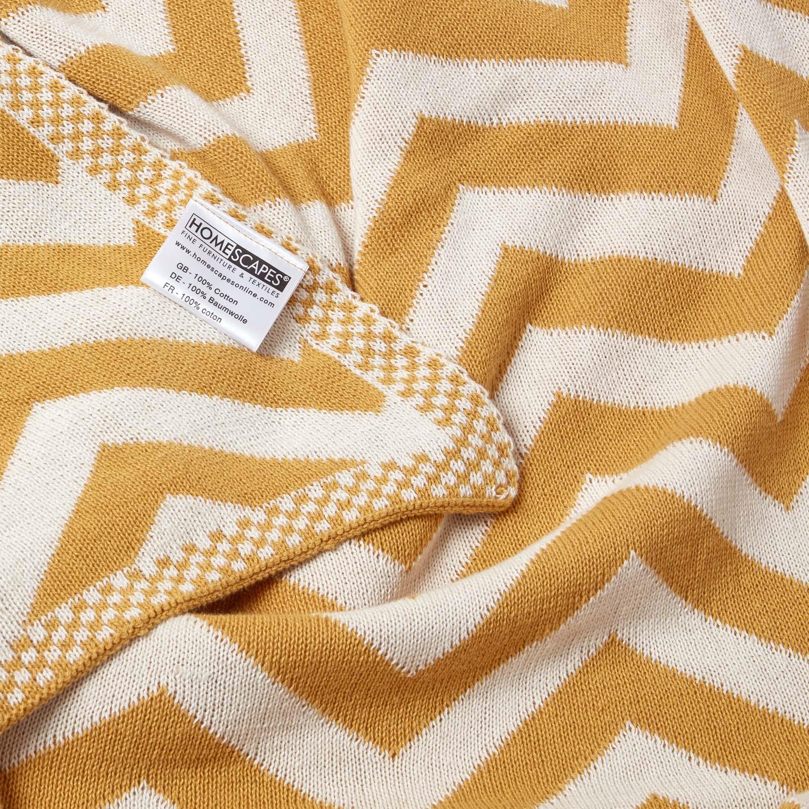 Soft Knitted Cotton Chevron Stripe Geometric Pattern Bed or Sofa Throw - Picture 16 of 16