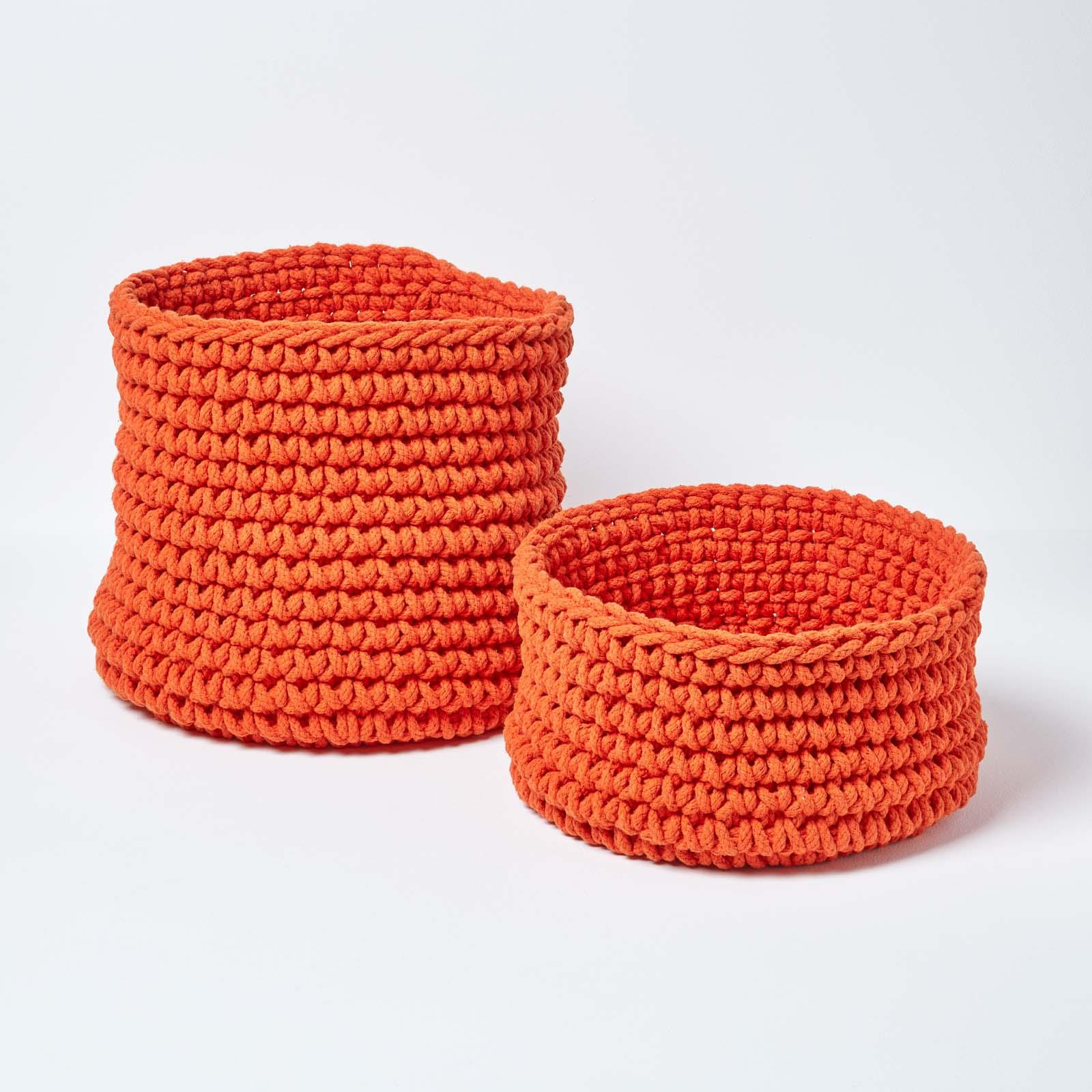 100% Cotton Round Knitted Storage Basket Books & Cloths Storage Handmade Basket - Picture 93 of 135