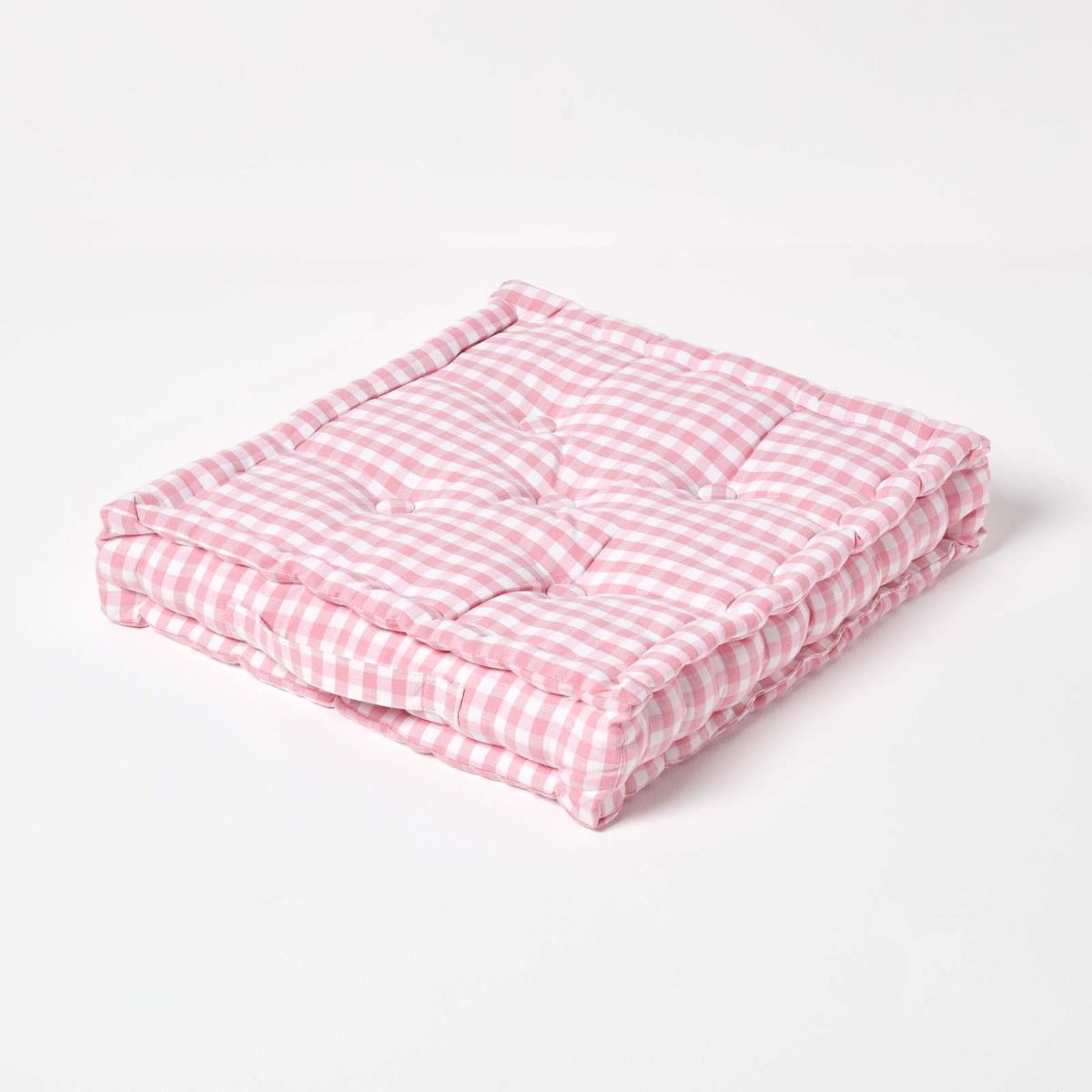 Gingham Check Large Floor Cushions Outdoor Garden Dining Booster Seat Pads - Picture 14 of 25