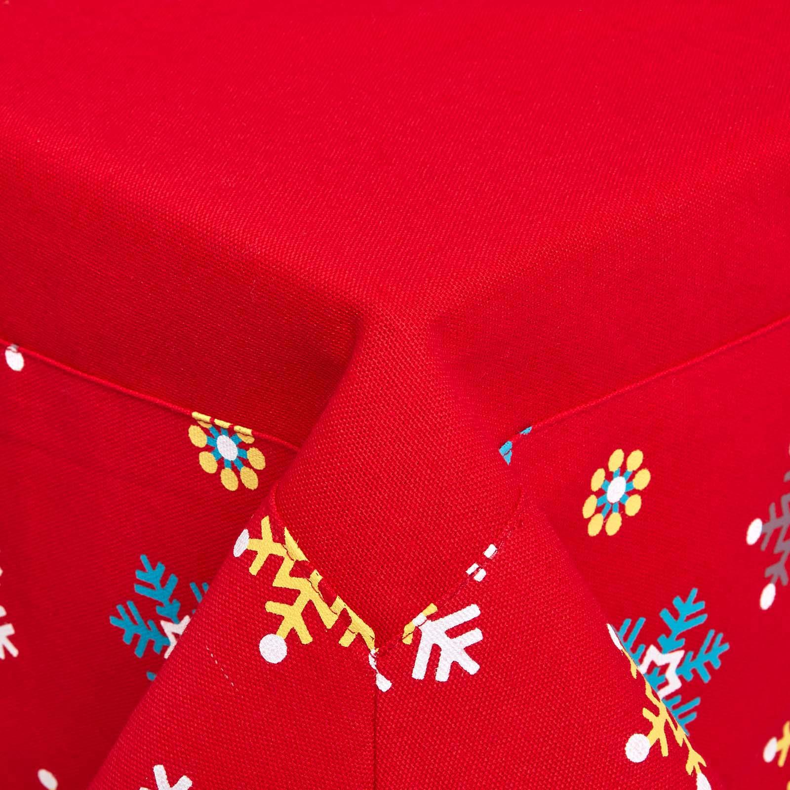 Christmas Cotton Red Snowflake Tablecloth Napkin Placemat Runner Decoration - Picture 26 of 34