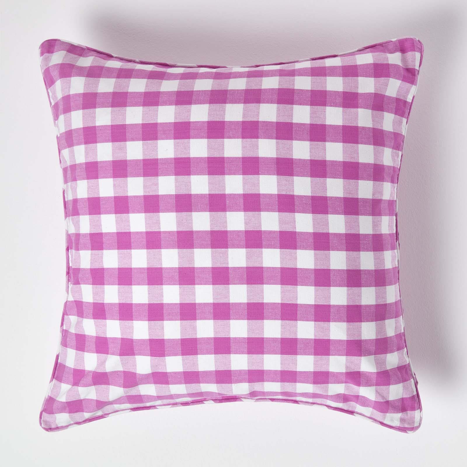 100 Cotton Block Check Cushion Cover For Home Decor Square Rectangular Ebay