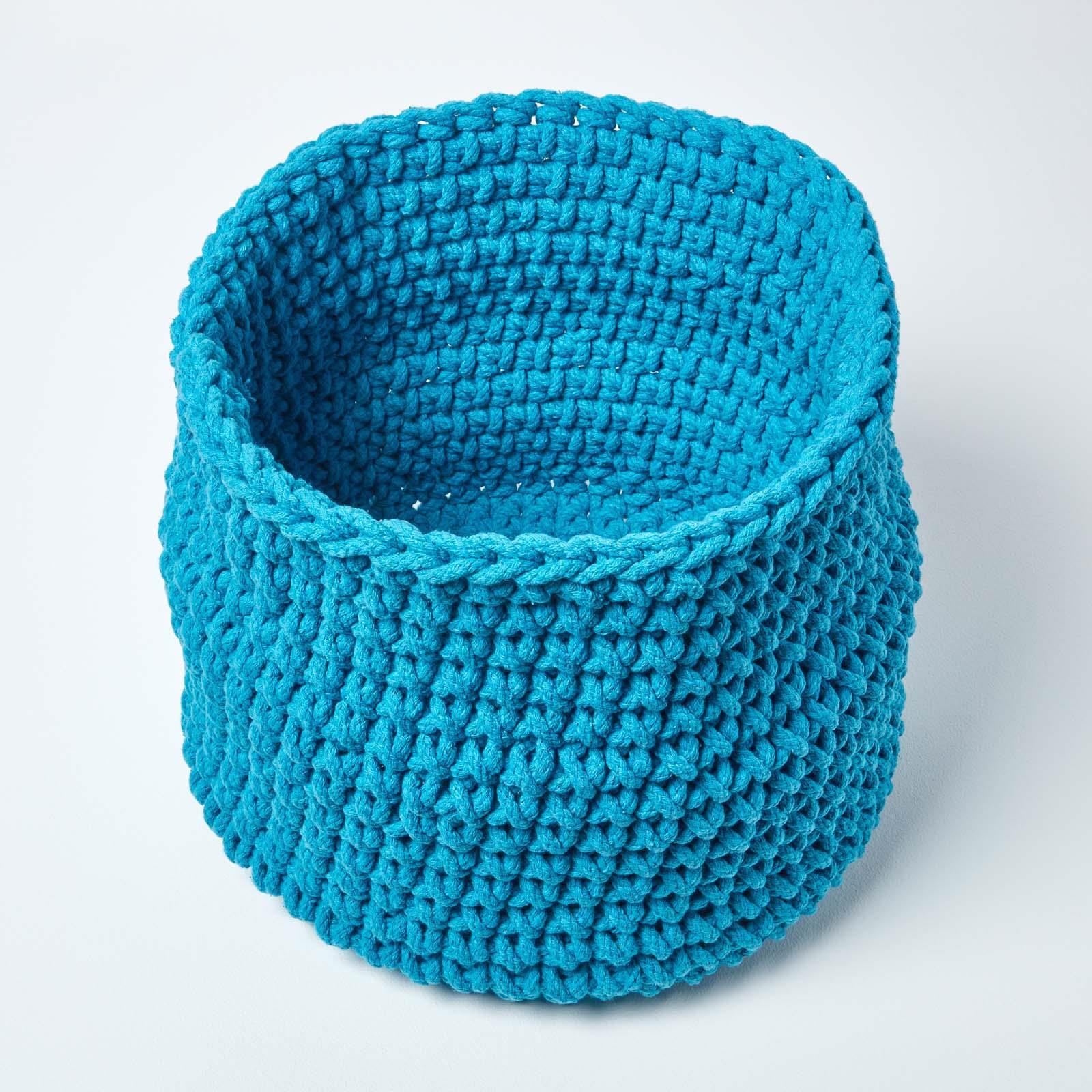 100% Cotton Round Knitted Storage Basket Books & Cloths Storage Handmade Basket - Picture 125 of 135