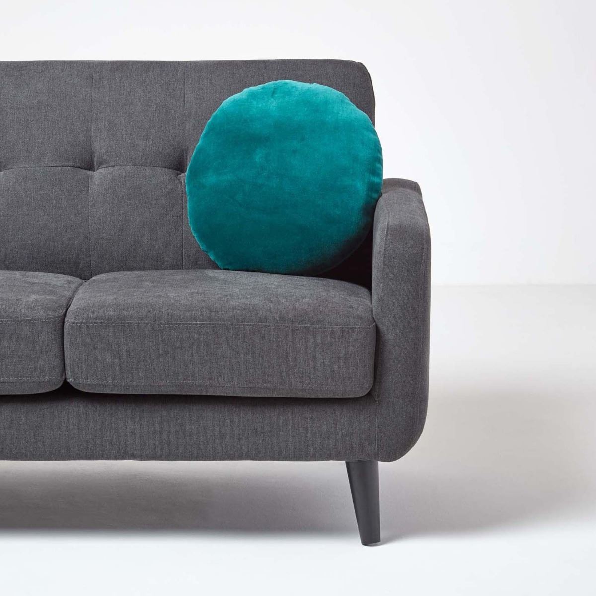Luxury Super Soft Cotton Round Filled Plain Scatter Cushion, 40cm Diameter - Picture 14 of 26