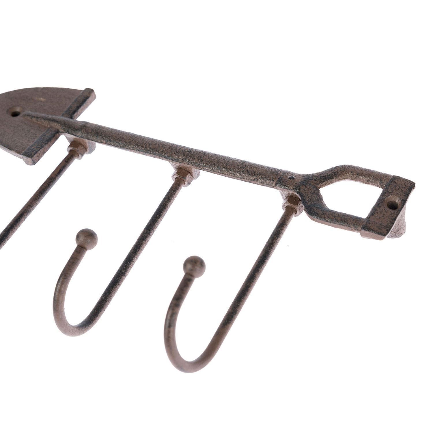 Cast Iron Wall Mounted Coat Hook Rack Decorative Design for Indoor