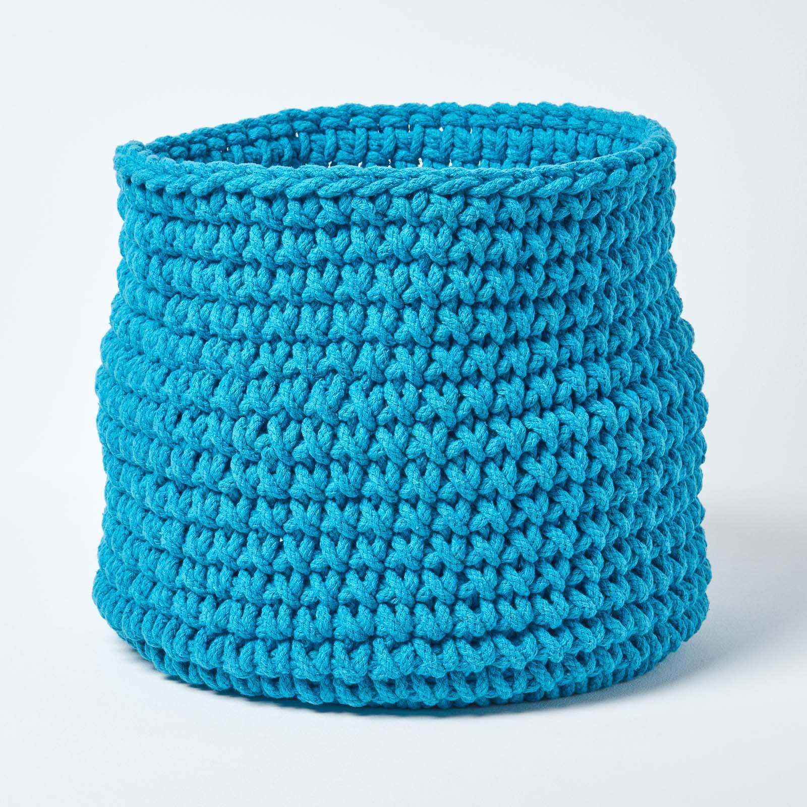 100% Cotton Round Knitted Storage Basket Books & Cloths Storage Handmade Basket - Picture 123 of 135