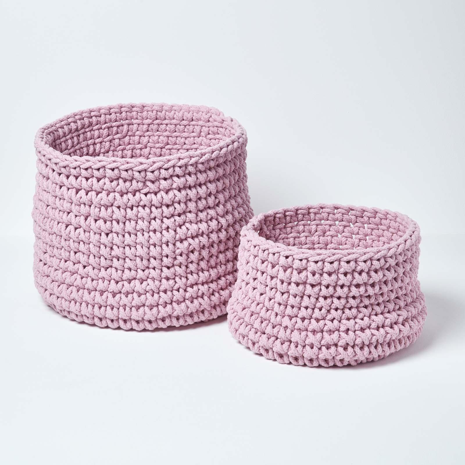 100% Cotton Round Knitted Storage Basket Books & Cloths Storage Handmade Basket - Picture 107 of 135