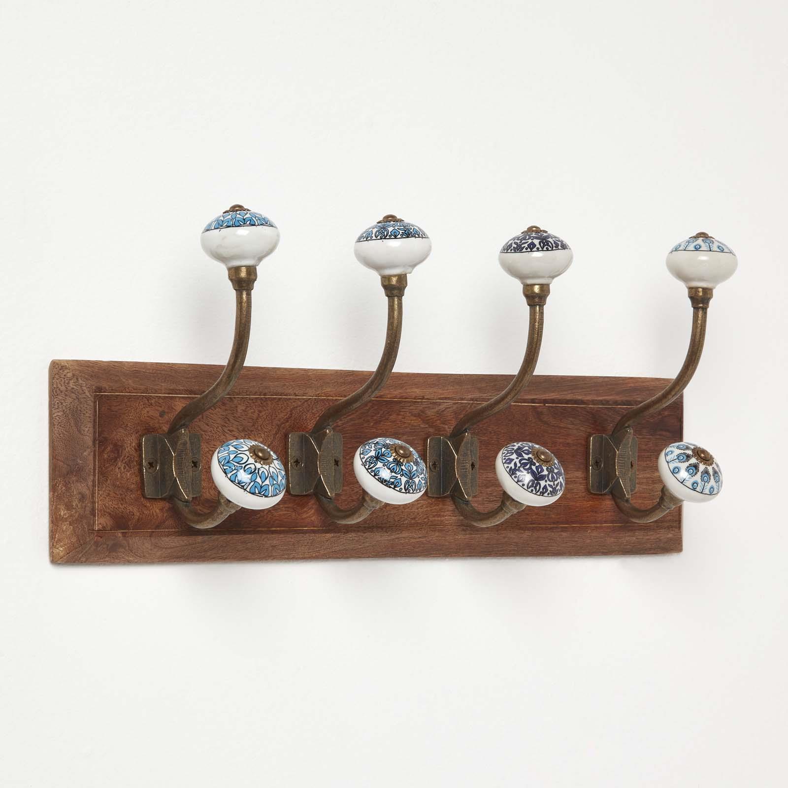 Wall Mounted Vintage style Decorative Coat Rack Hook Hangers with 2 and 4 Hooks - Picture 9 of 32