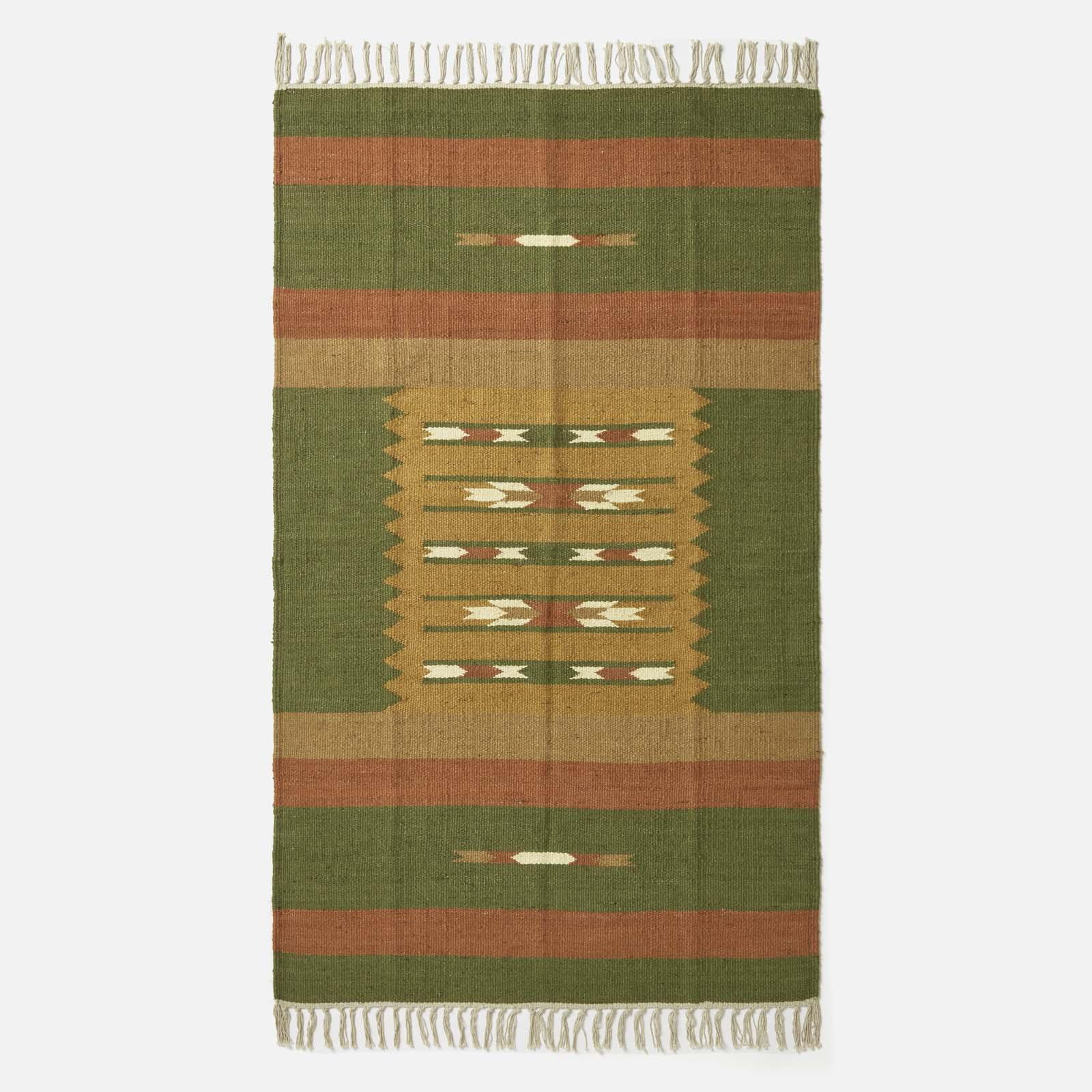 Handwoven Kilim Rug Runner Cotton & Jute in Traditional Pattern with Tassels - Picture 11 of 15